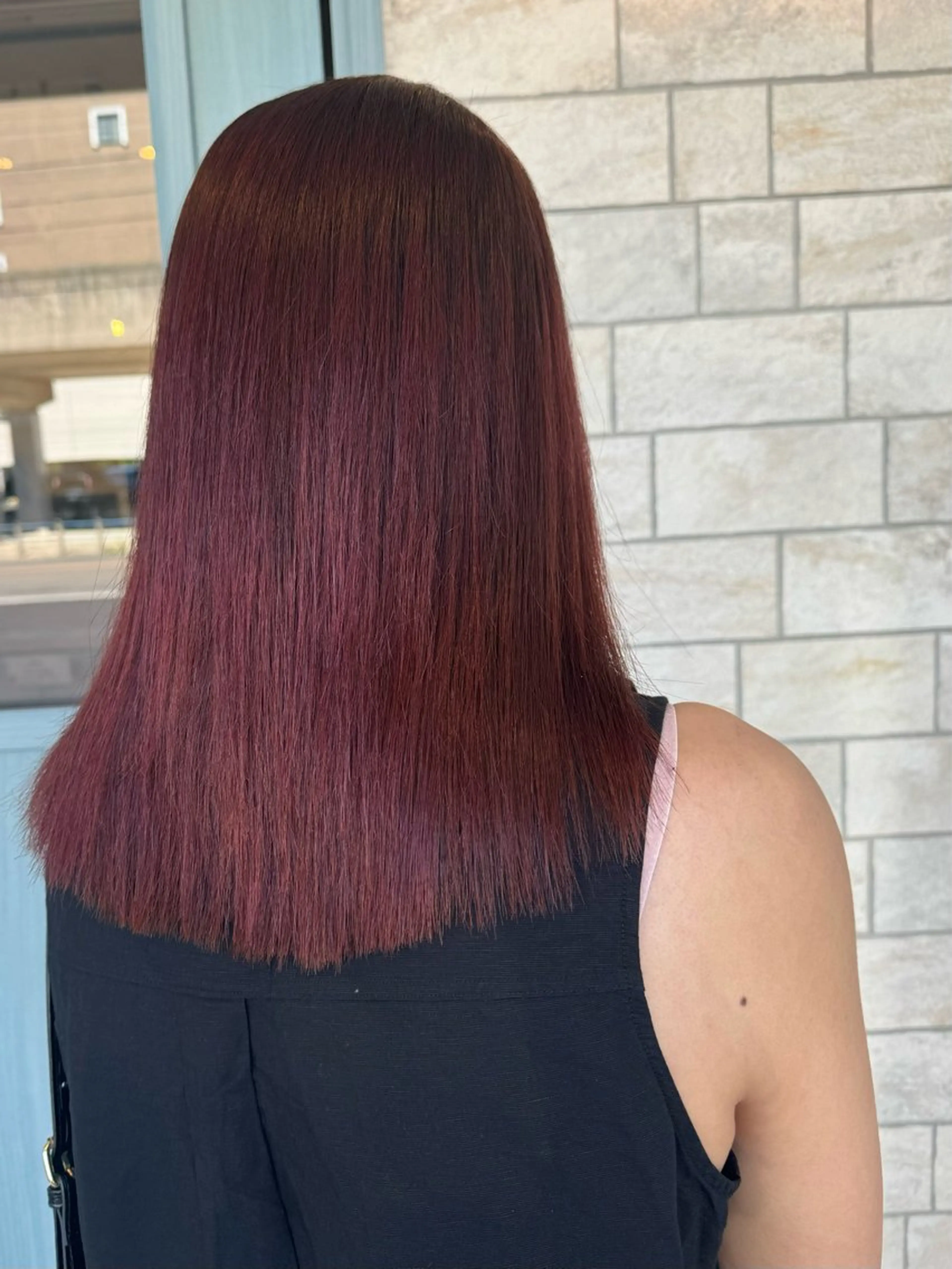 ミディアム 酸性ストレート カット ヘアカラー 縮毛矯正 トリートメント 透明感カラー🕊️✨ Mayu🦮🩶のヘアスタイル