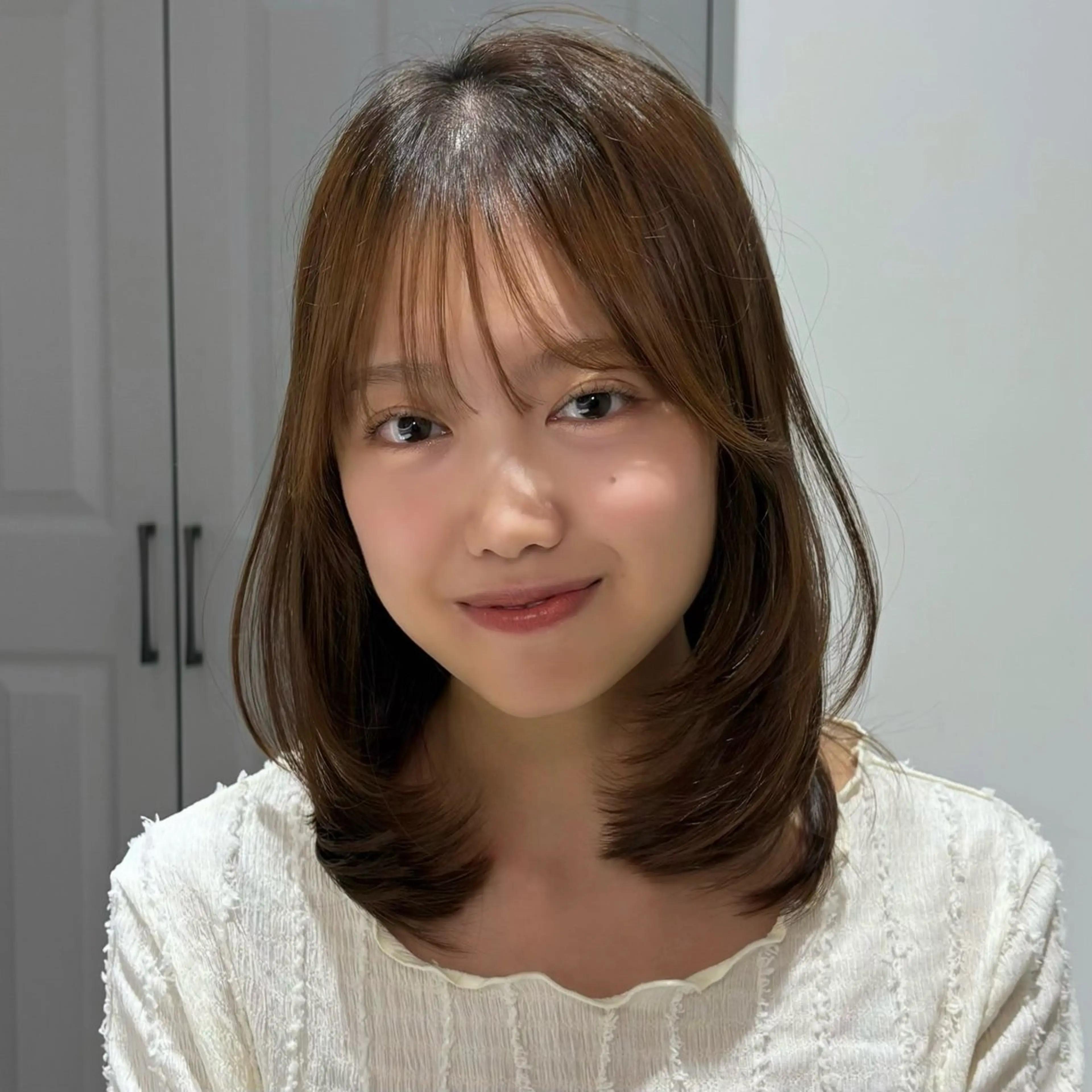 ミディアム レイヤーカット カット 髪質改善/レイヤー× 縮毛矯正🤍maiのヘアスタイル