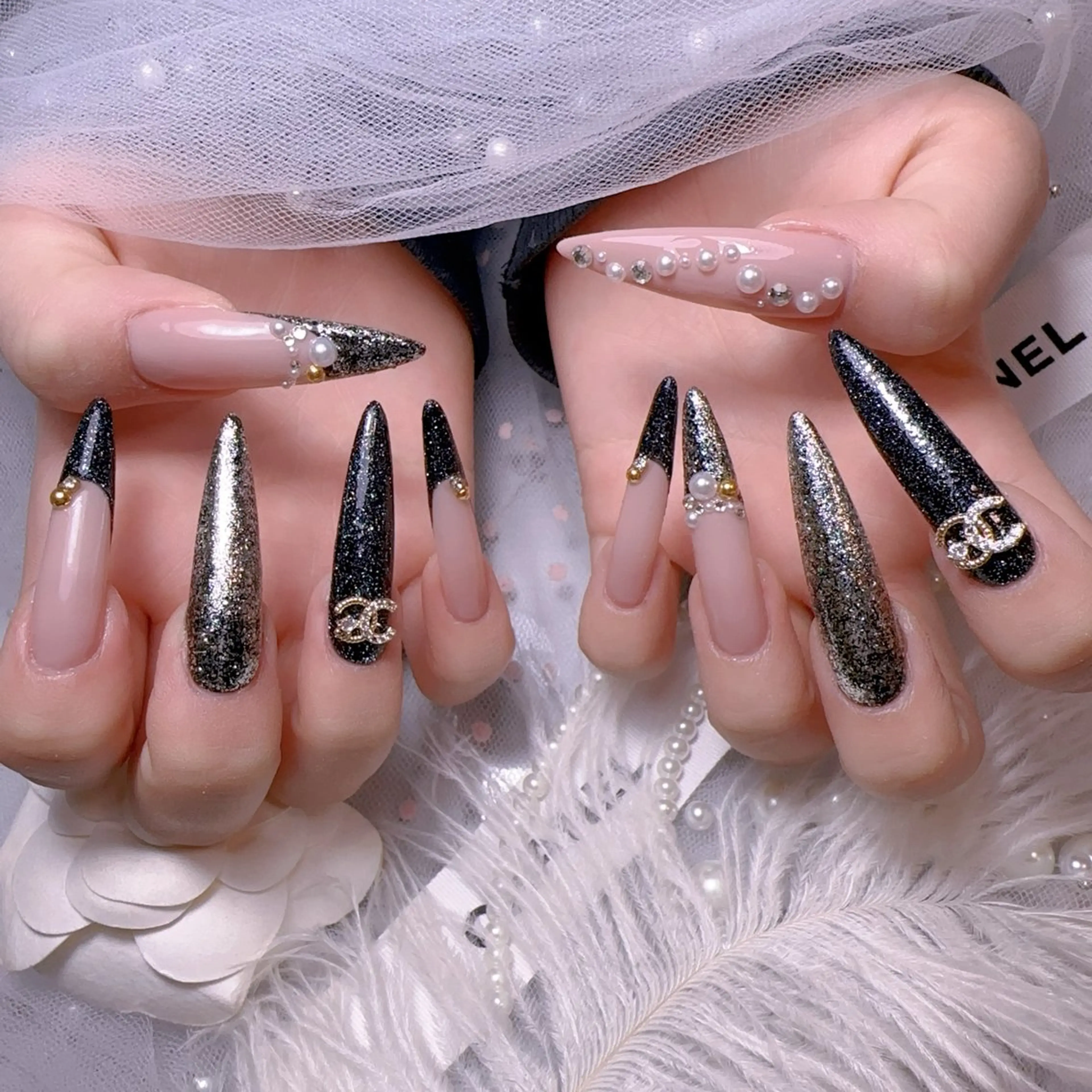 ネイル オーロラネイル フットネイル 韓国ネイル ラメ(グリッター) ラメグラデーション ハンドネイル Belle nail salon 新小岩のネイルデザイン