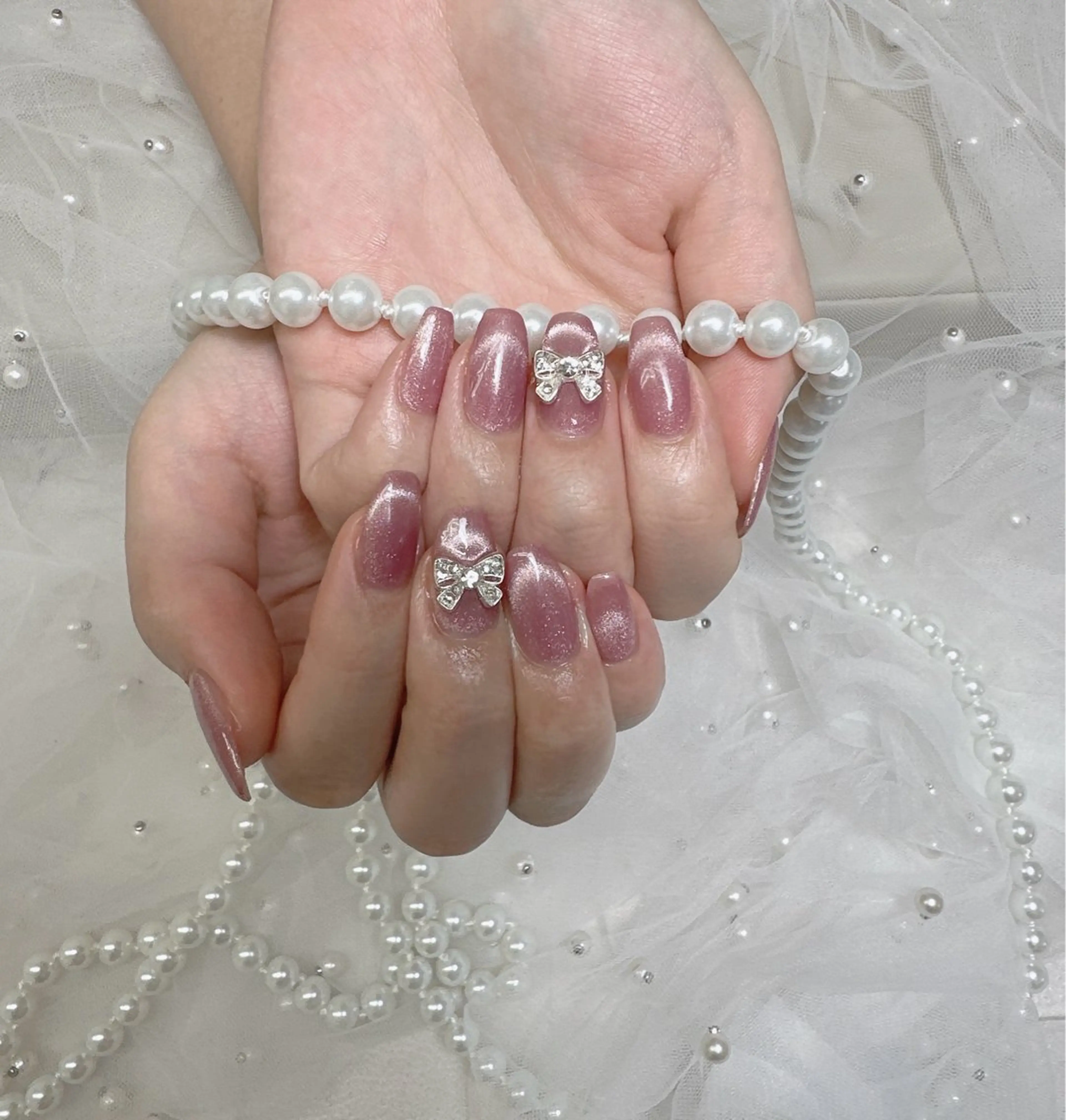 ネイル フレンチネイル マグネットネイル マグネットフレンチ Pretty Nail Salonのネイルデザイン