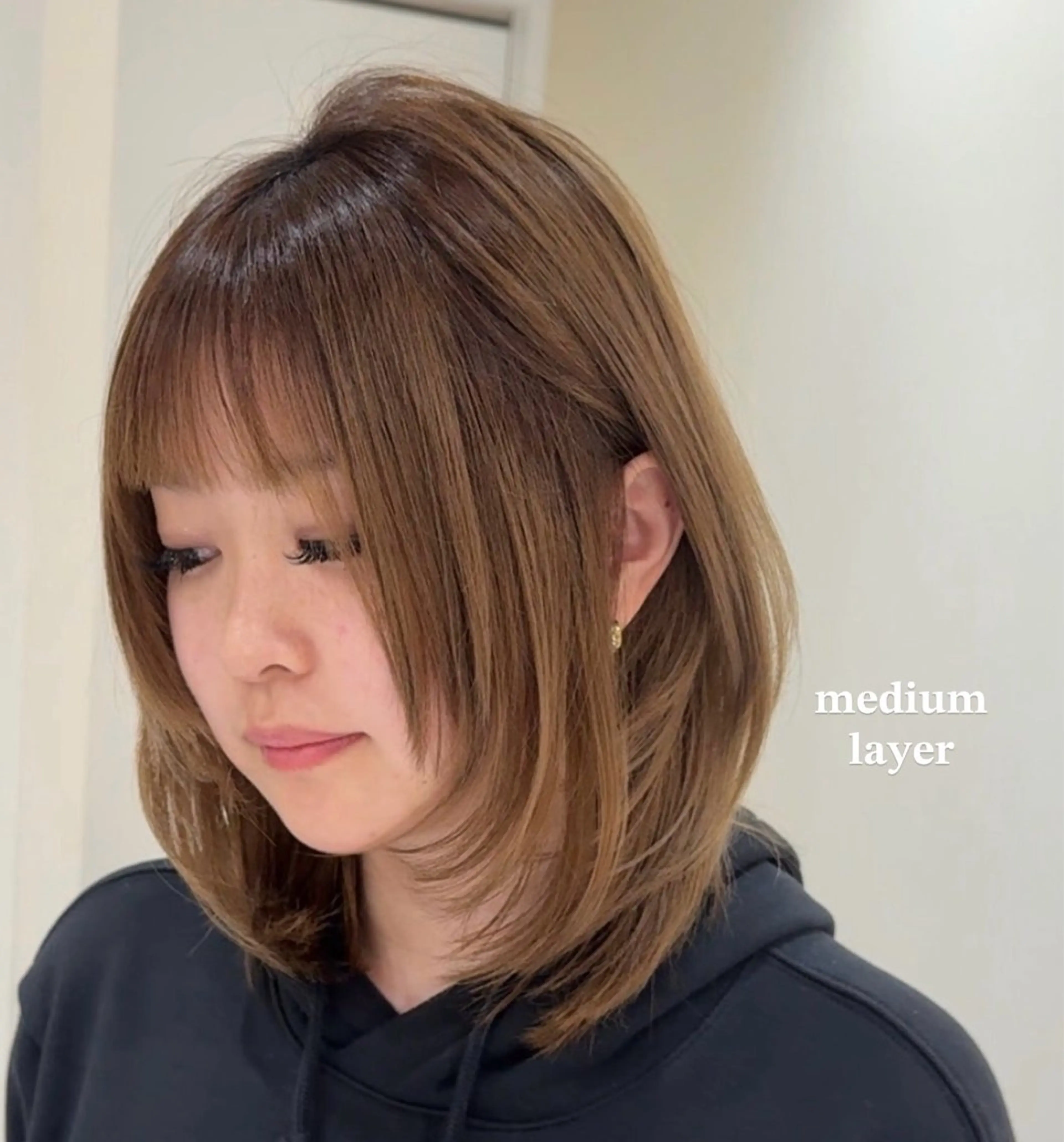 ミディアム ワンホン×髪質改善 つのーか🩶‪🫧のヘアスタイル