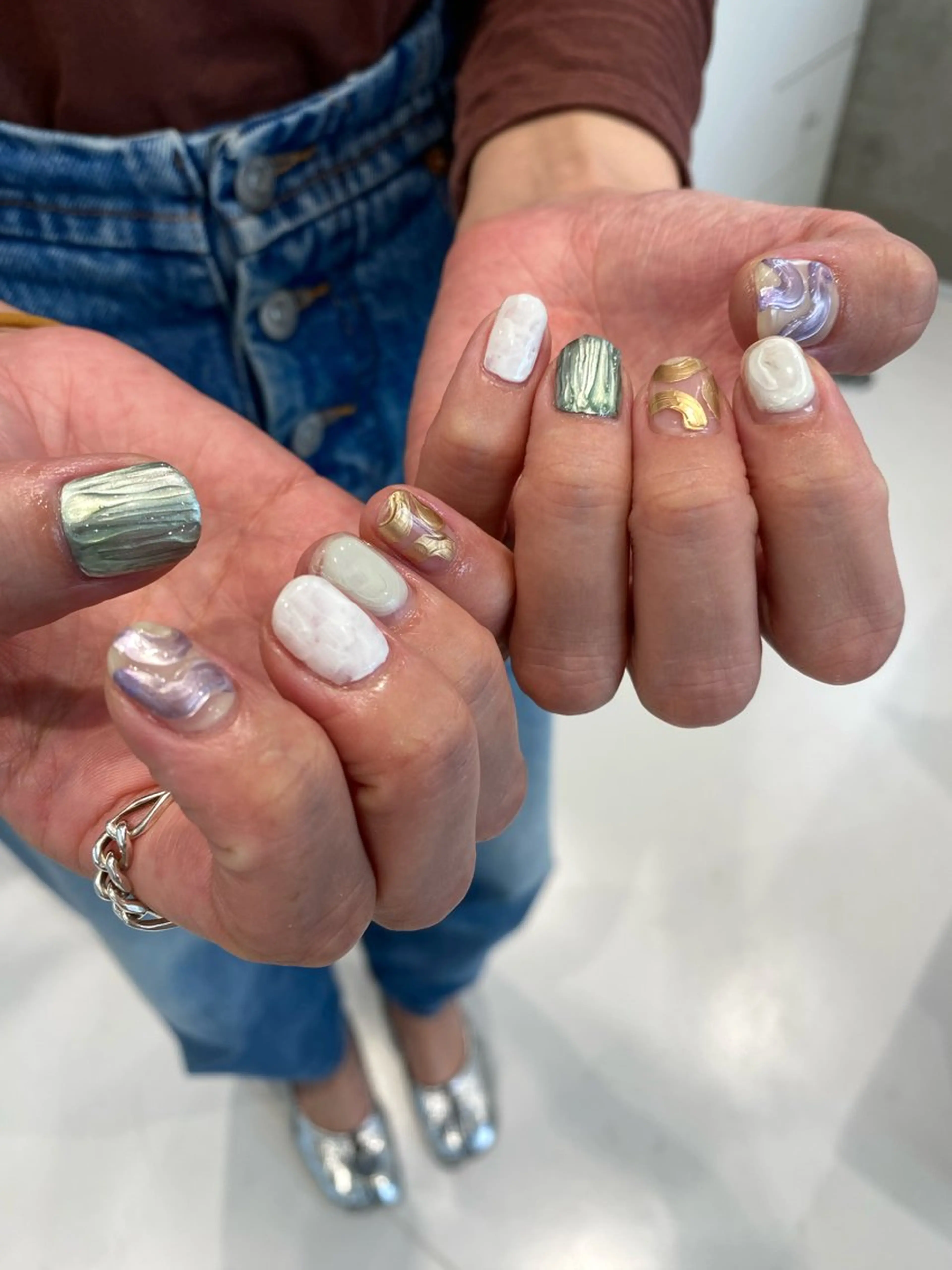 ネイル ジェルネイル マグネットネイル ニュアンスネイル ワンカラーネイル パラジェル ハンドネイル 草加ニュアンスネイル 🌚hersのネイルデザイン