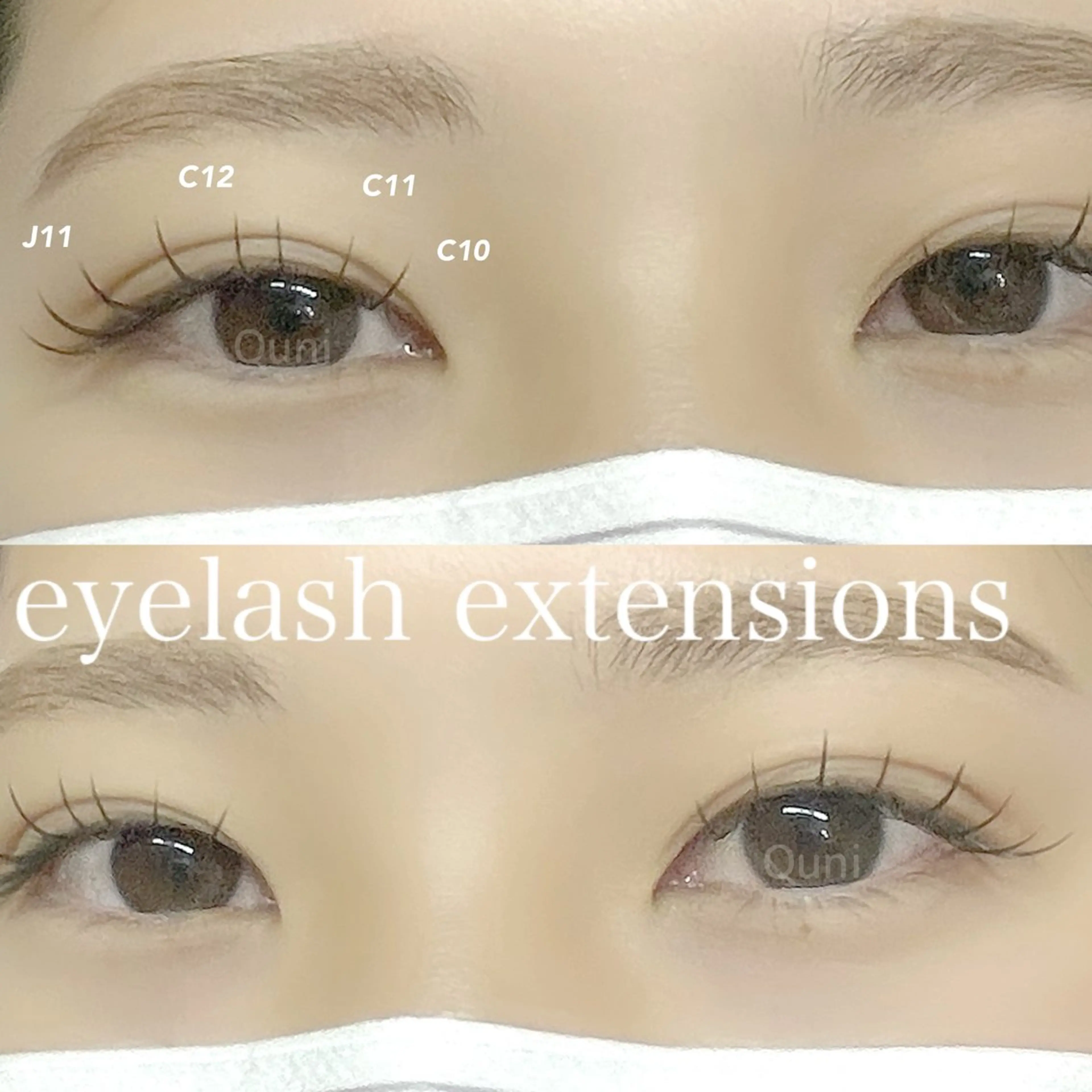 マツエク・マツパ フラットラッシュ マツエク Quni ☁️のマツエク・マツパデザイン