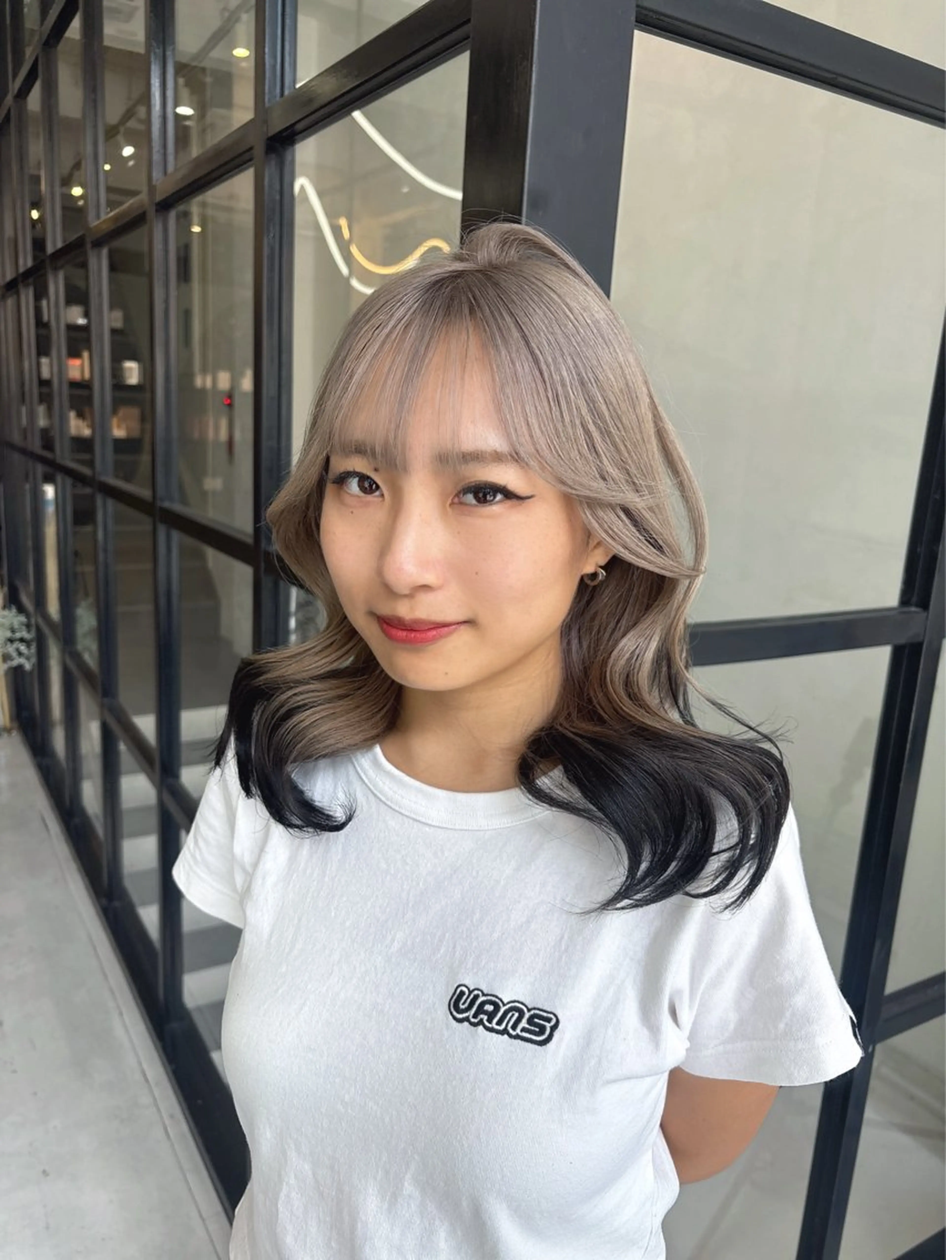 セミロング カラー デザインカラー カット ヘアカラー Maison Halu YUKIのヘアスタイル