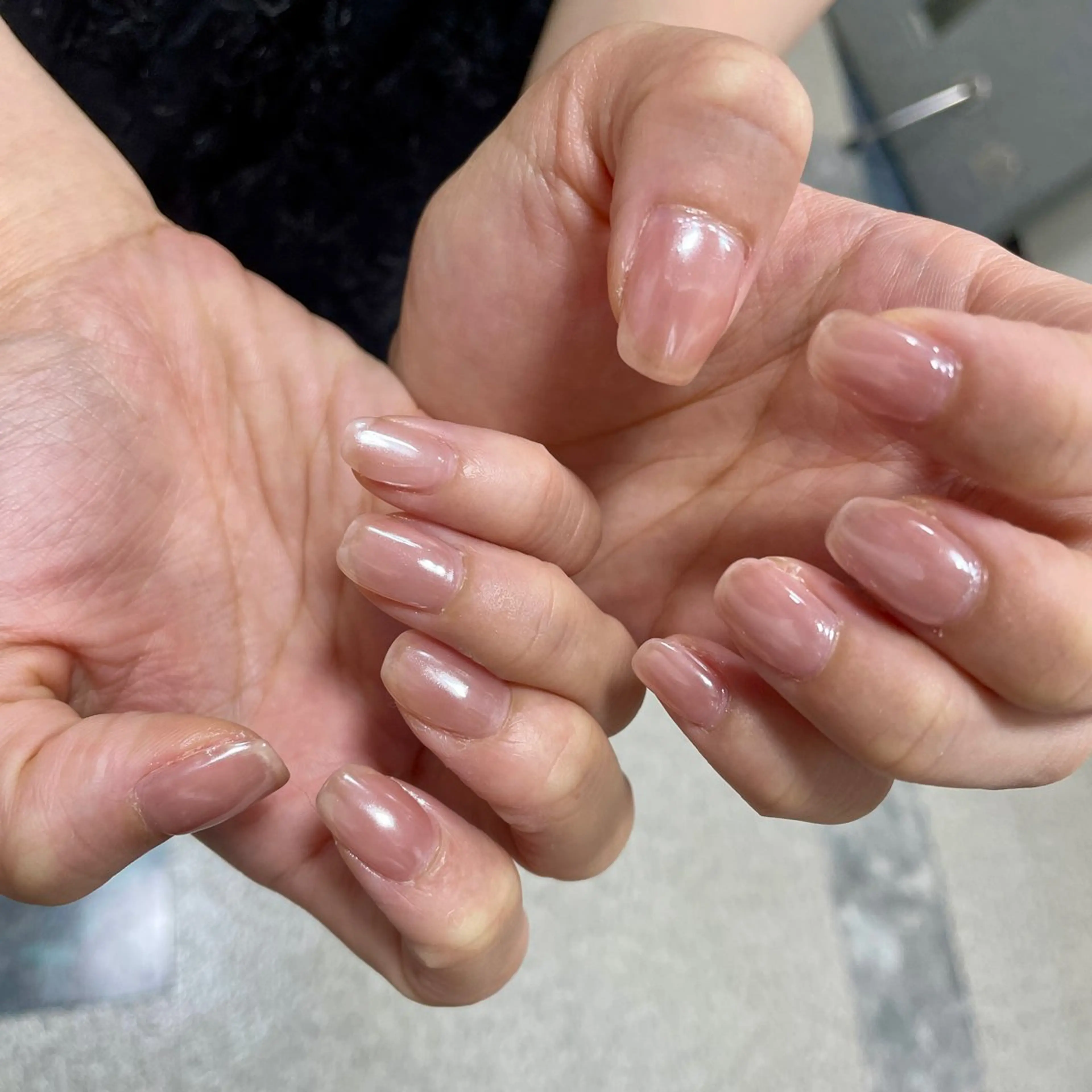 ネイル オーロラネイル クリアネイル ミラーネイル ワンカラーネイル ピンク LUNI所属・LUNI 久屋大通 ˚✧₊⁎/ yuriのネイルデザイン