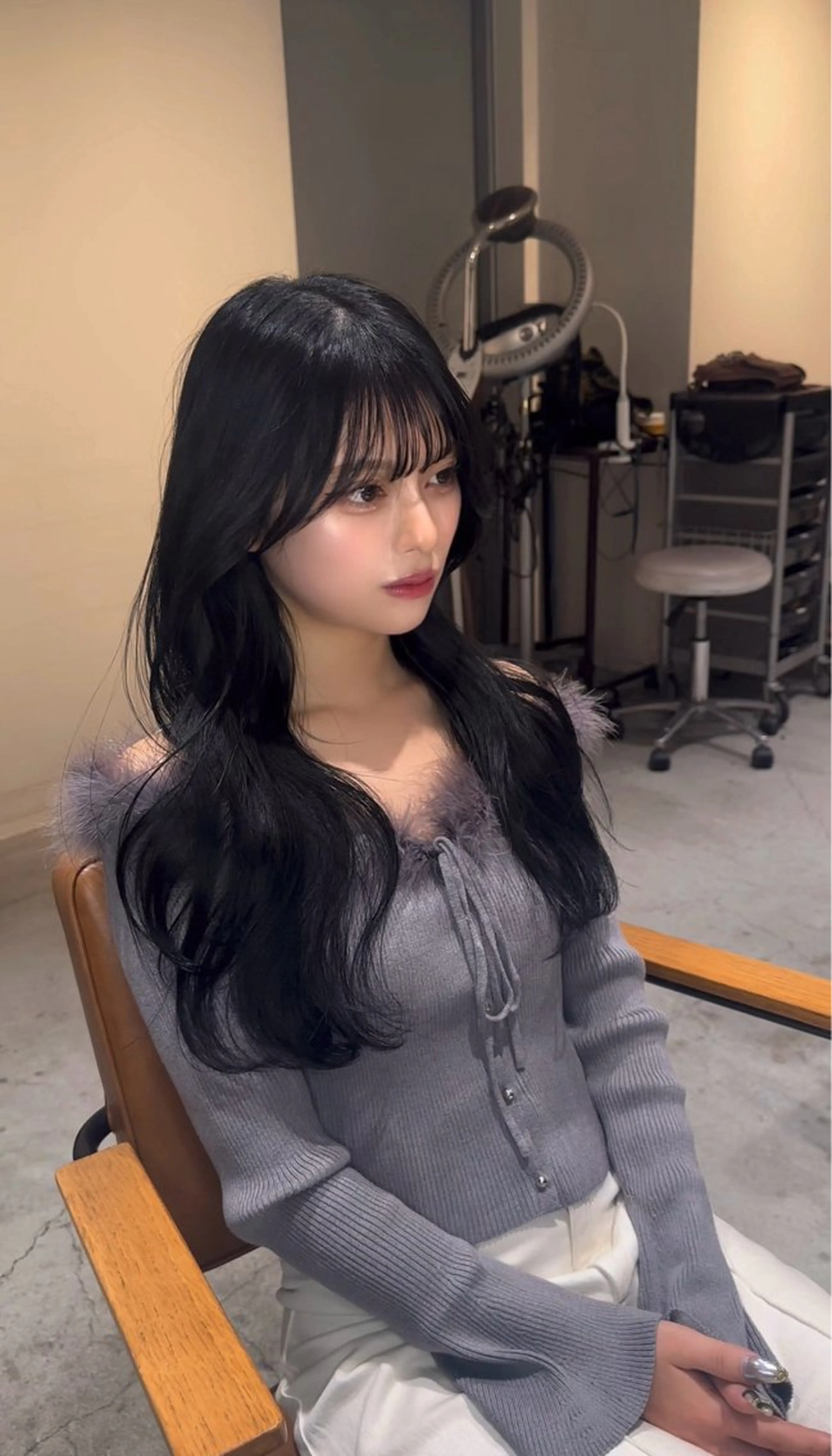 ロング カラー 韓国レイヤーカット 透明感カラー冨田那樹のヘアスタイル