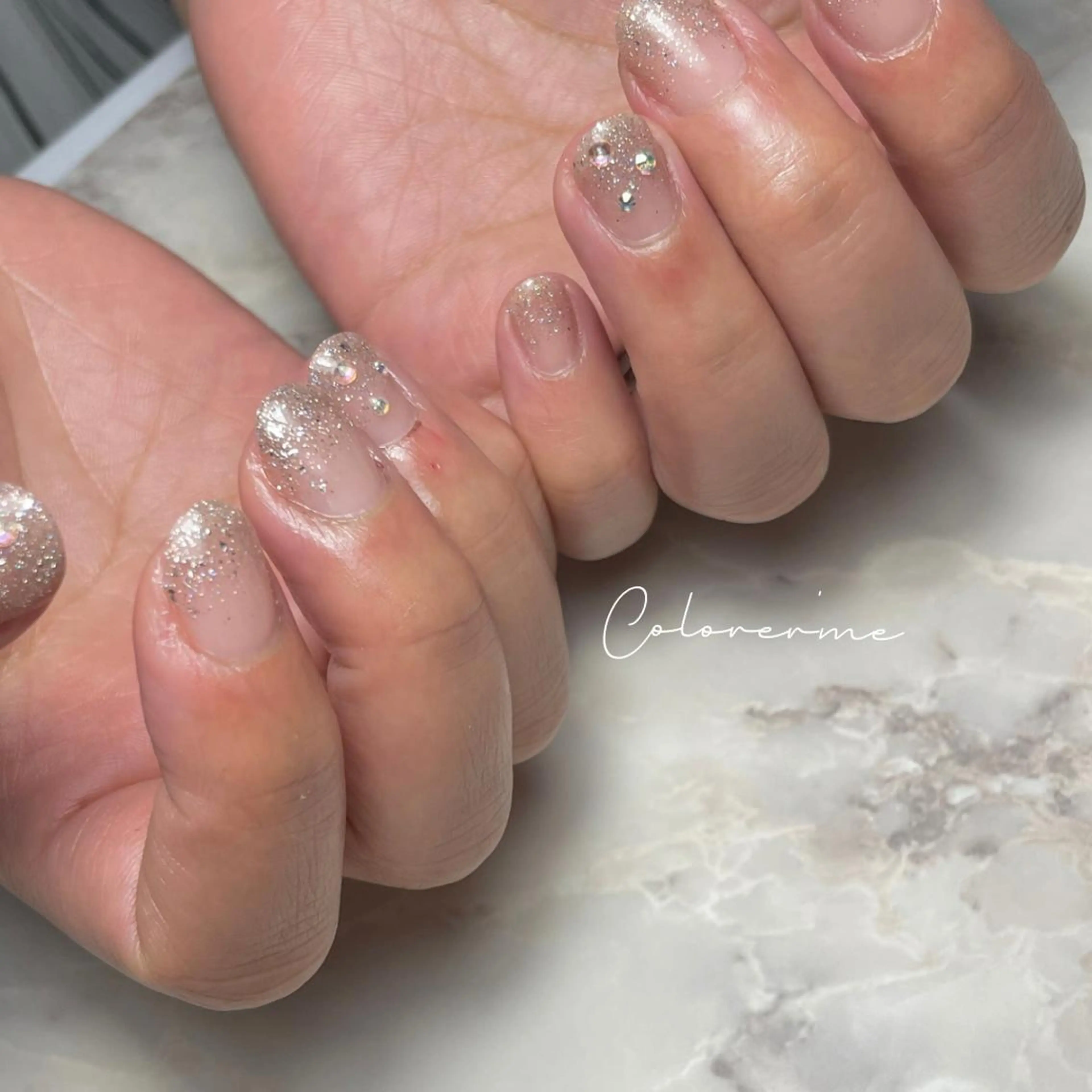 ネイル アートネイル グラデーション キラキラネイル ラメ(グリッター) ラメグラデーション Colorer'me クロレミーのネイルデザイン