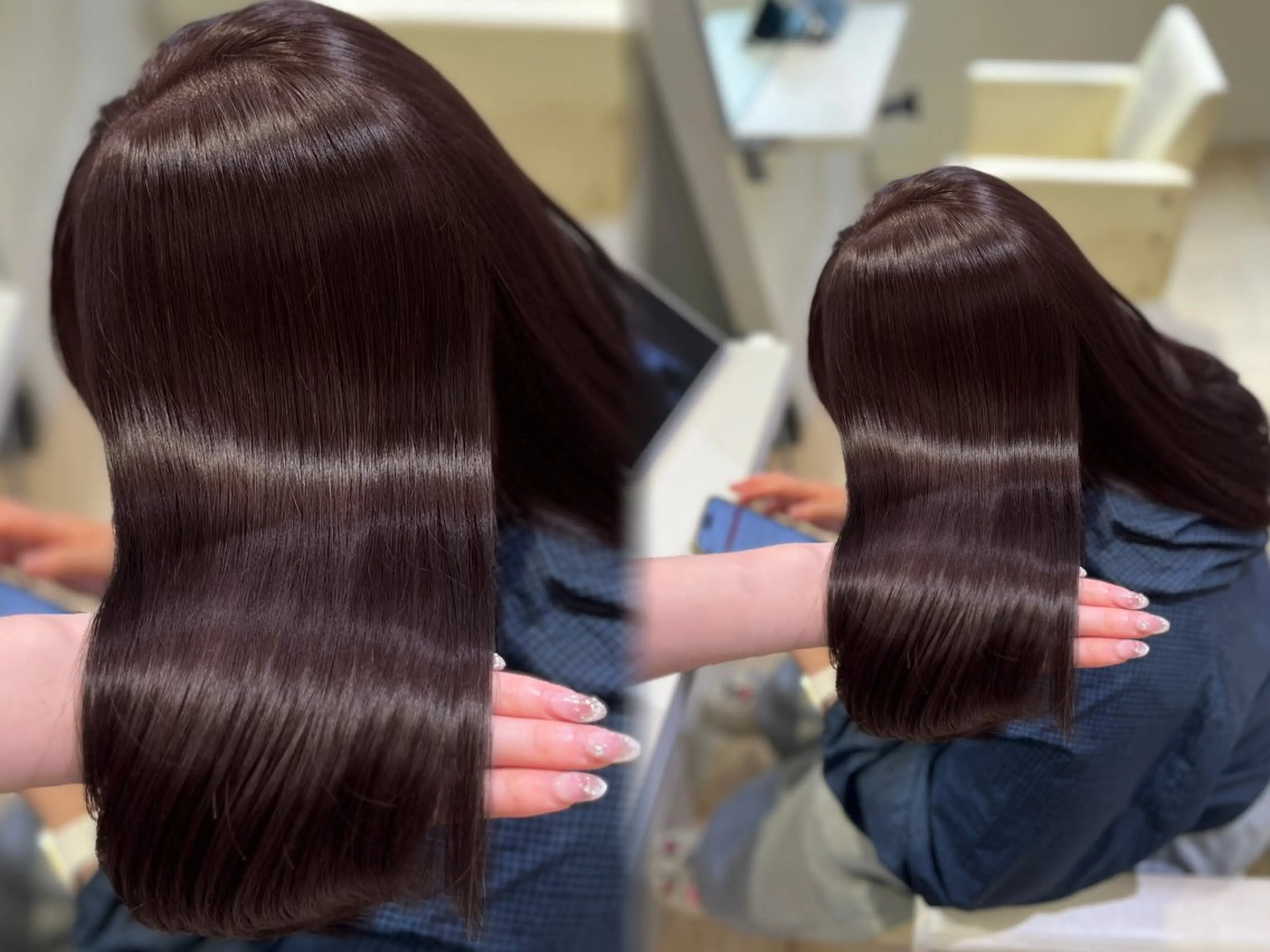 ミディアム カット ヘアカラー トリートメント 海外風レイヤー🎀 新宿MOMOKA🍑のヘアスタイル