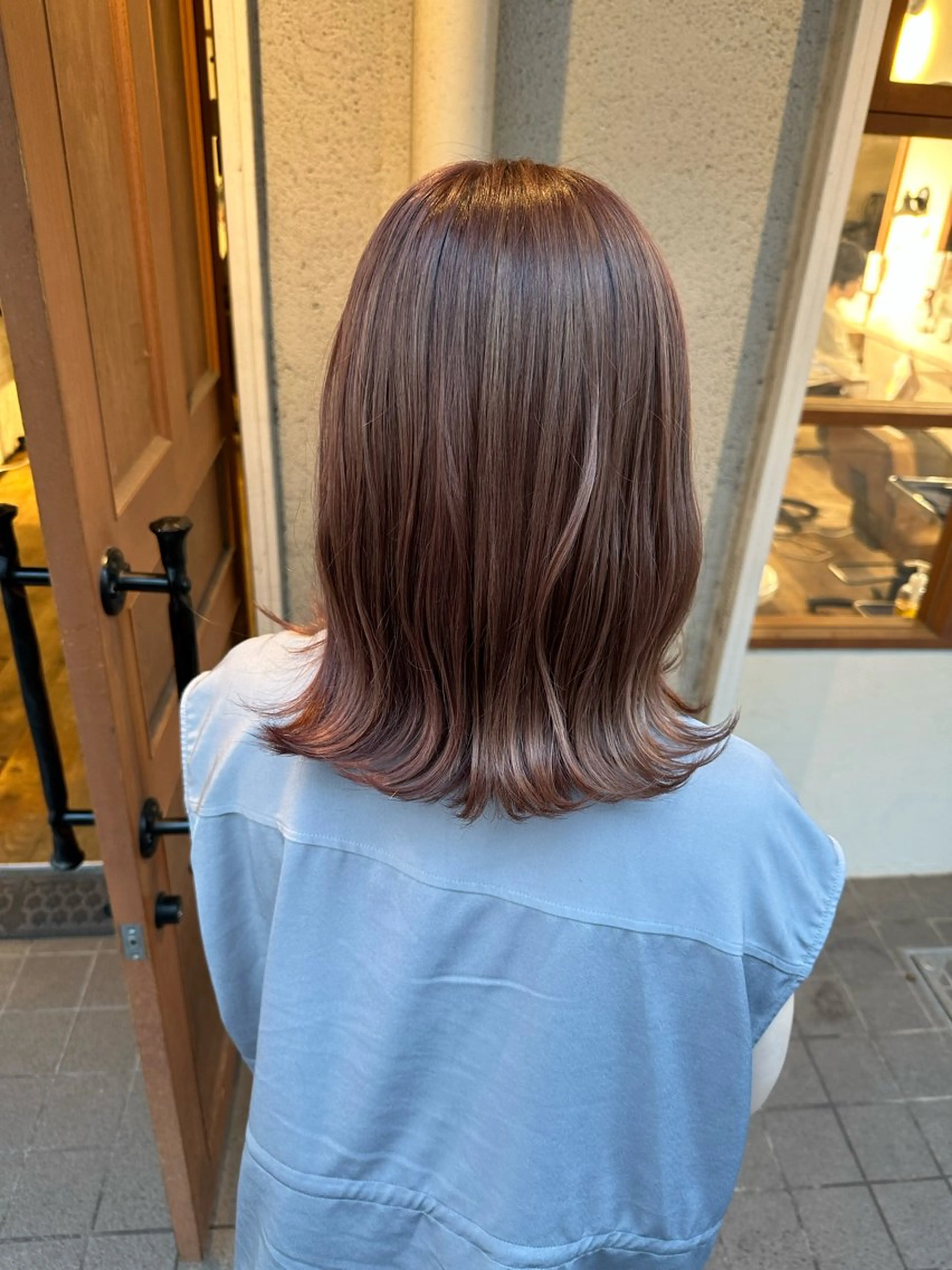 ミディアム カラー カット ヘアカラー トリートメント 透明感カラー/ボブ /佐藤伶のヘアスタイル