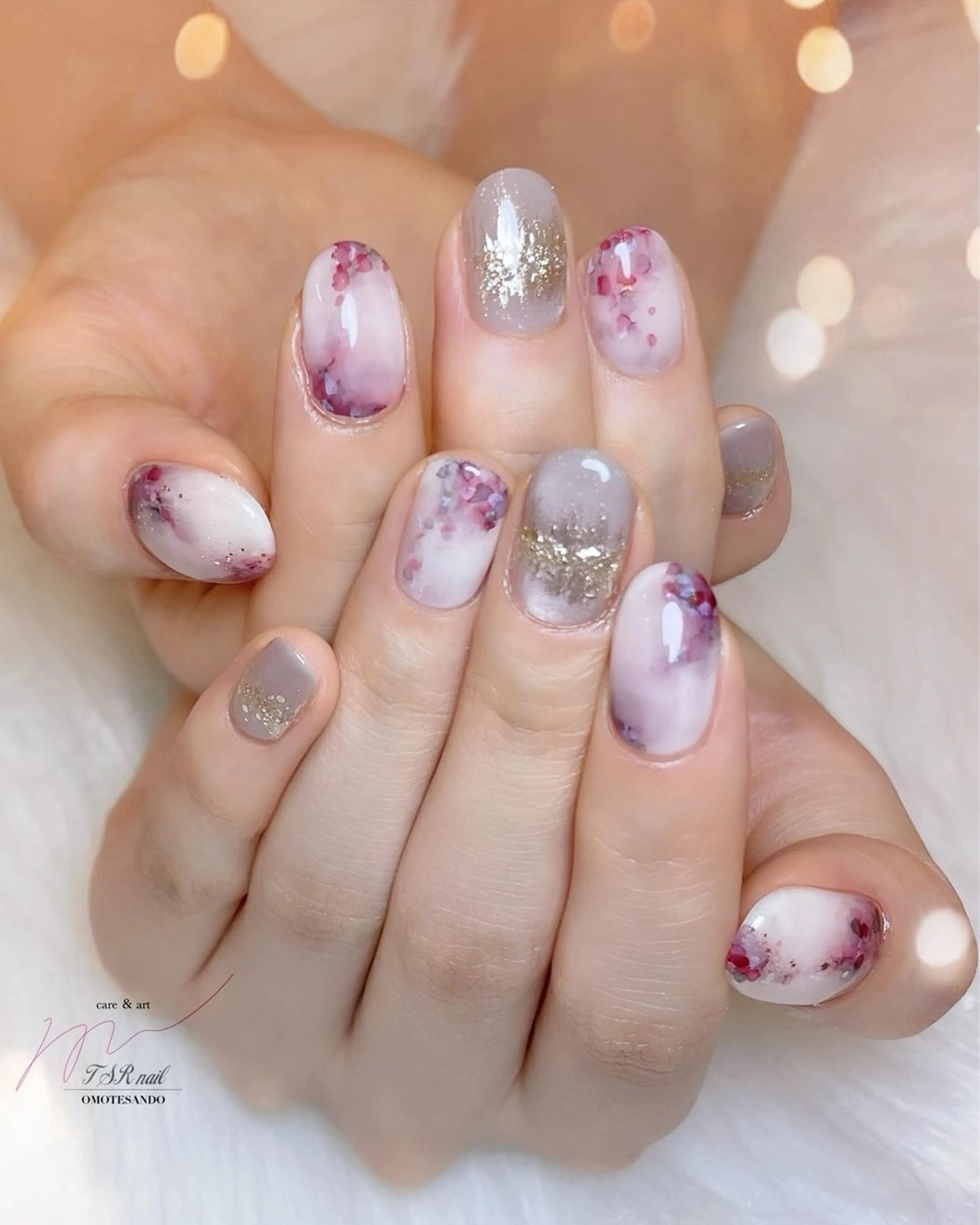 ネイル 春ネイル ハンドネイル ハンドケア 爪咲 りり花のネイルデザイン