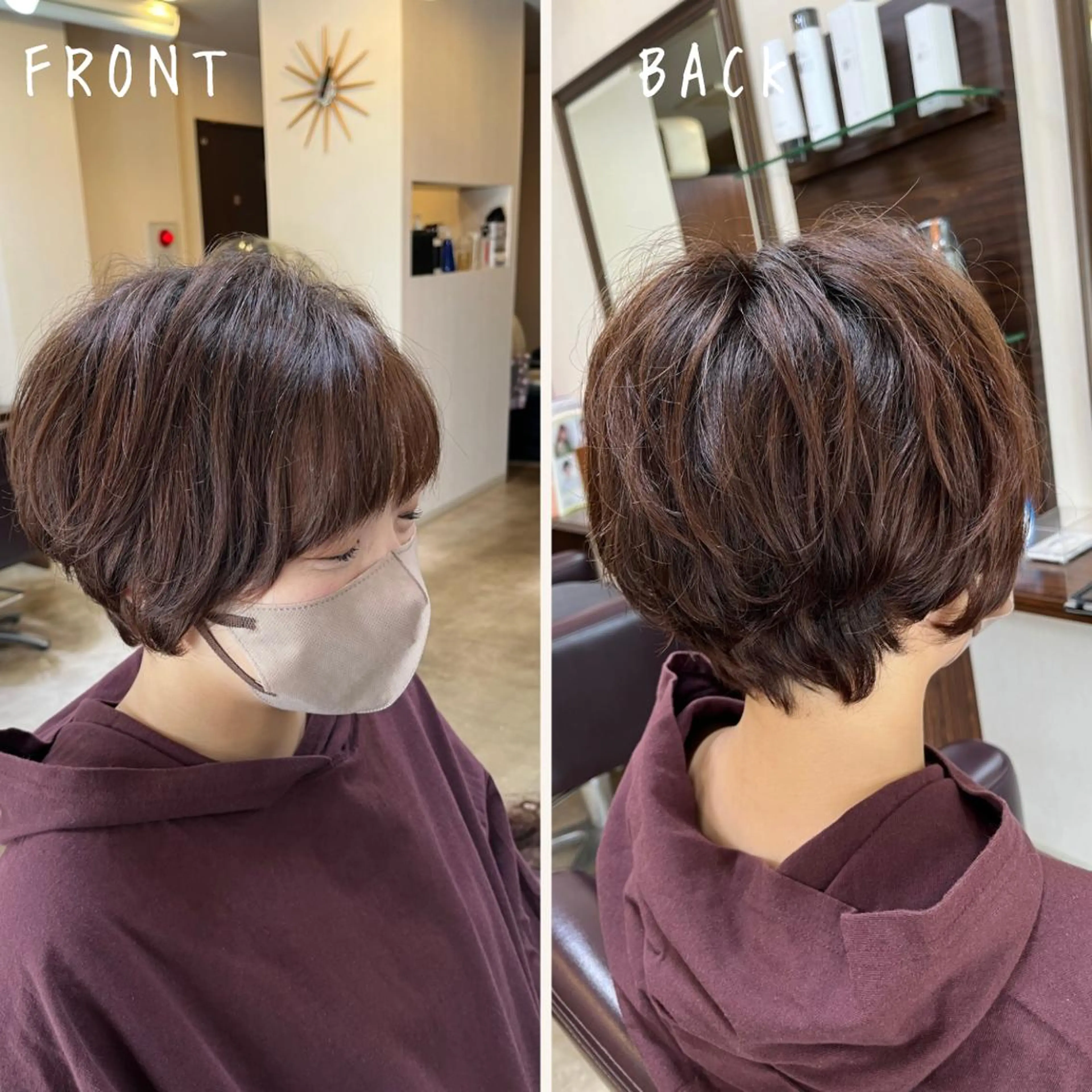 ショート くせ毛 ショートヘア カット ヘアカラー トリートメント 澤崎 希望のヘアスタイル