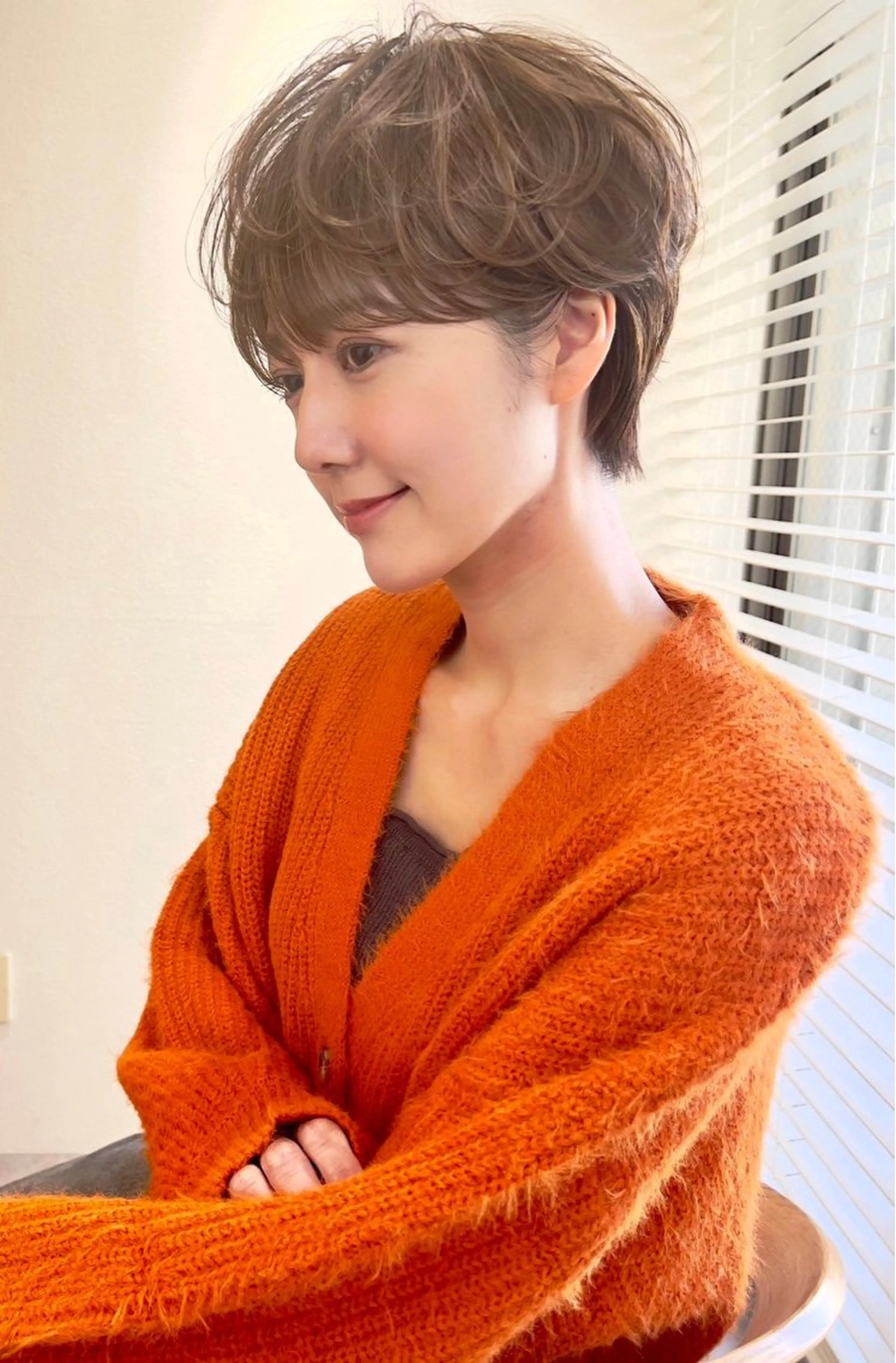 ショート 大宮‎🩵縮毛矯正 レイヤー　佐藤和のヘアスタイル