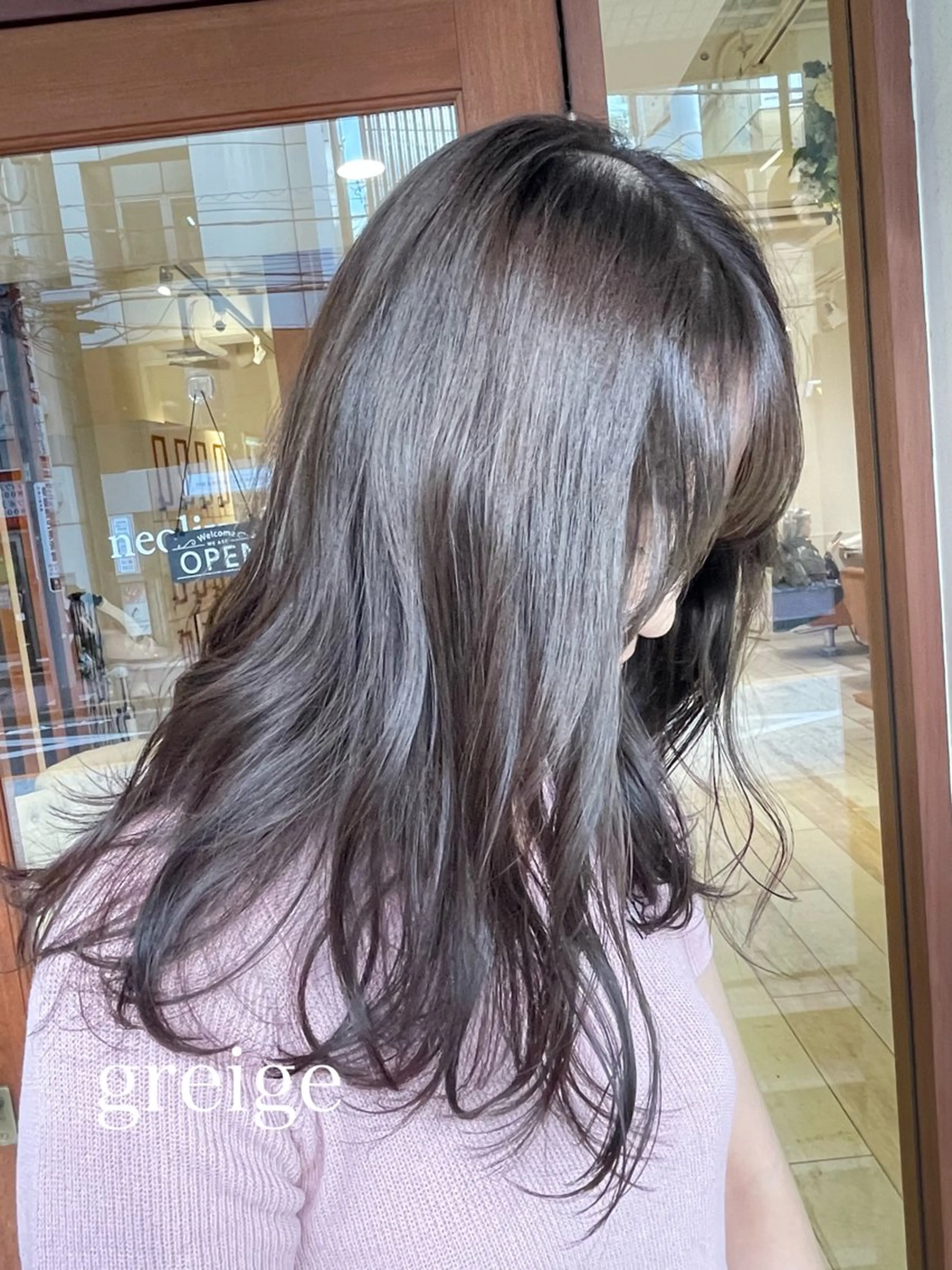 セミロング カラー ブリーチ グレージュ トリートメント 清水　ちひろ ✄トップスタイリストのヘアスタイル