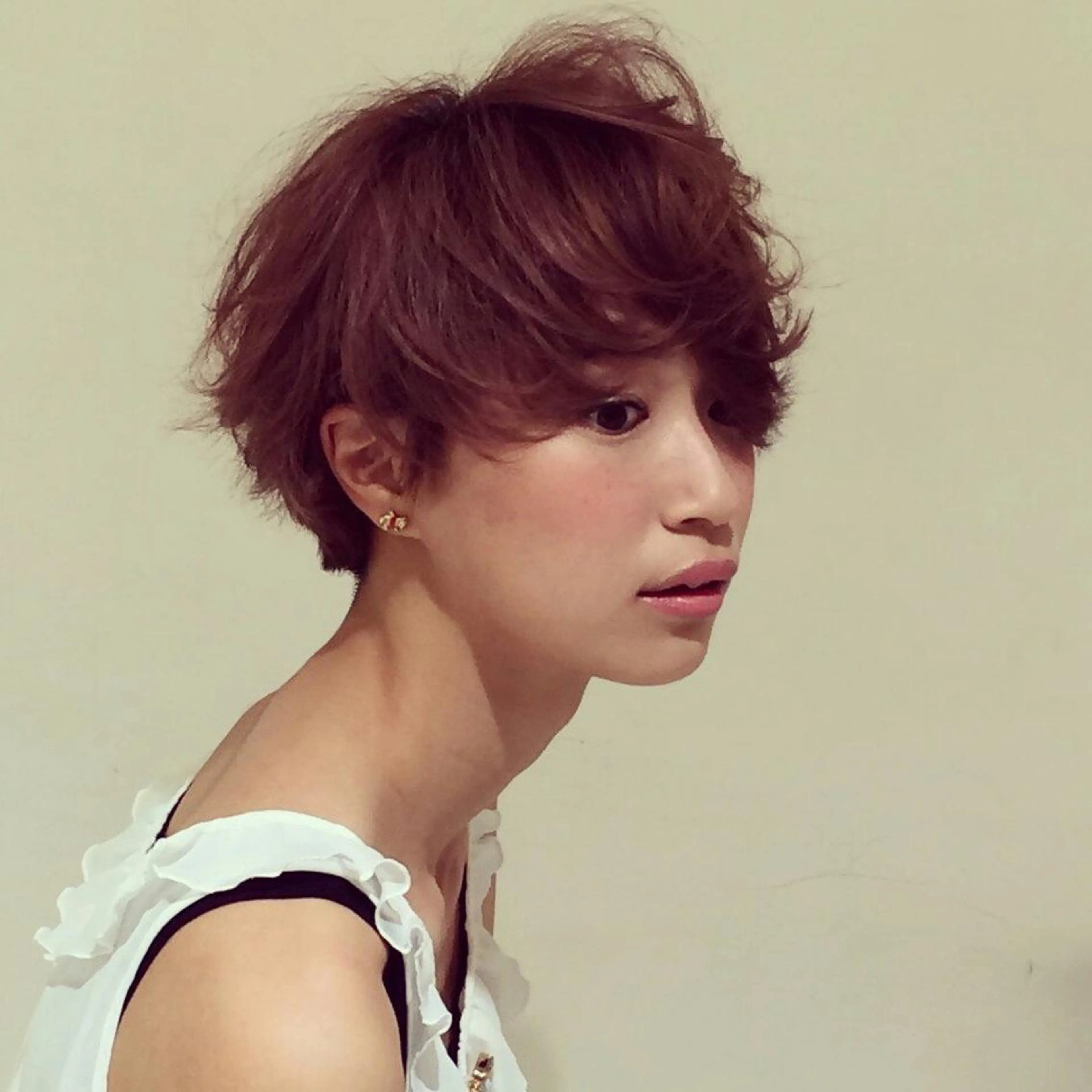 ショート カラー パーマ オレンジ ショートヘア 杉若 利彦のヘアスタイル