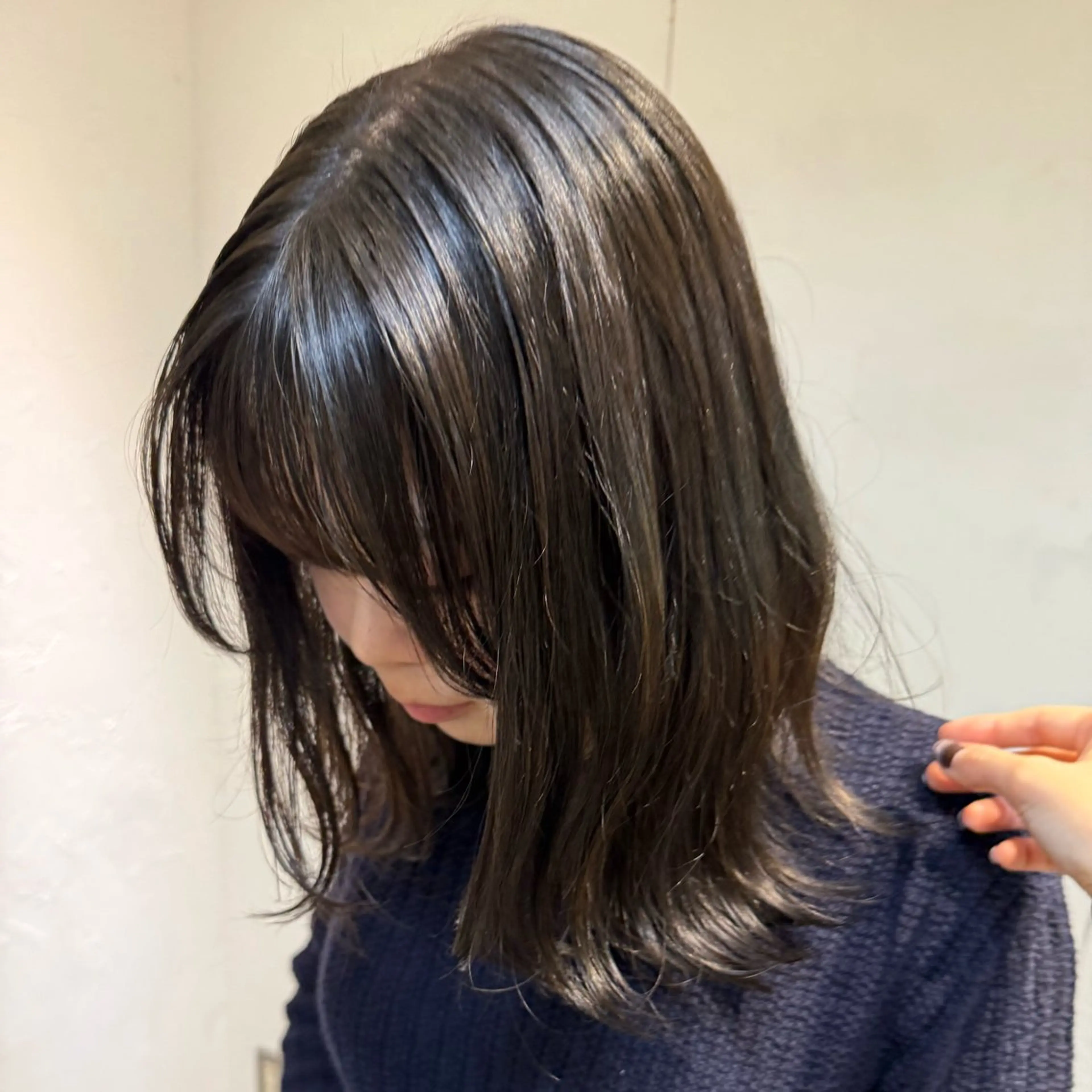 ミディアム カラー カット ヘアカラー トリートメント Lomalia もえか/ボブパーマのヘアスタイル