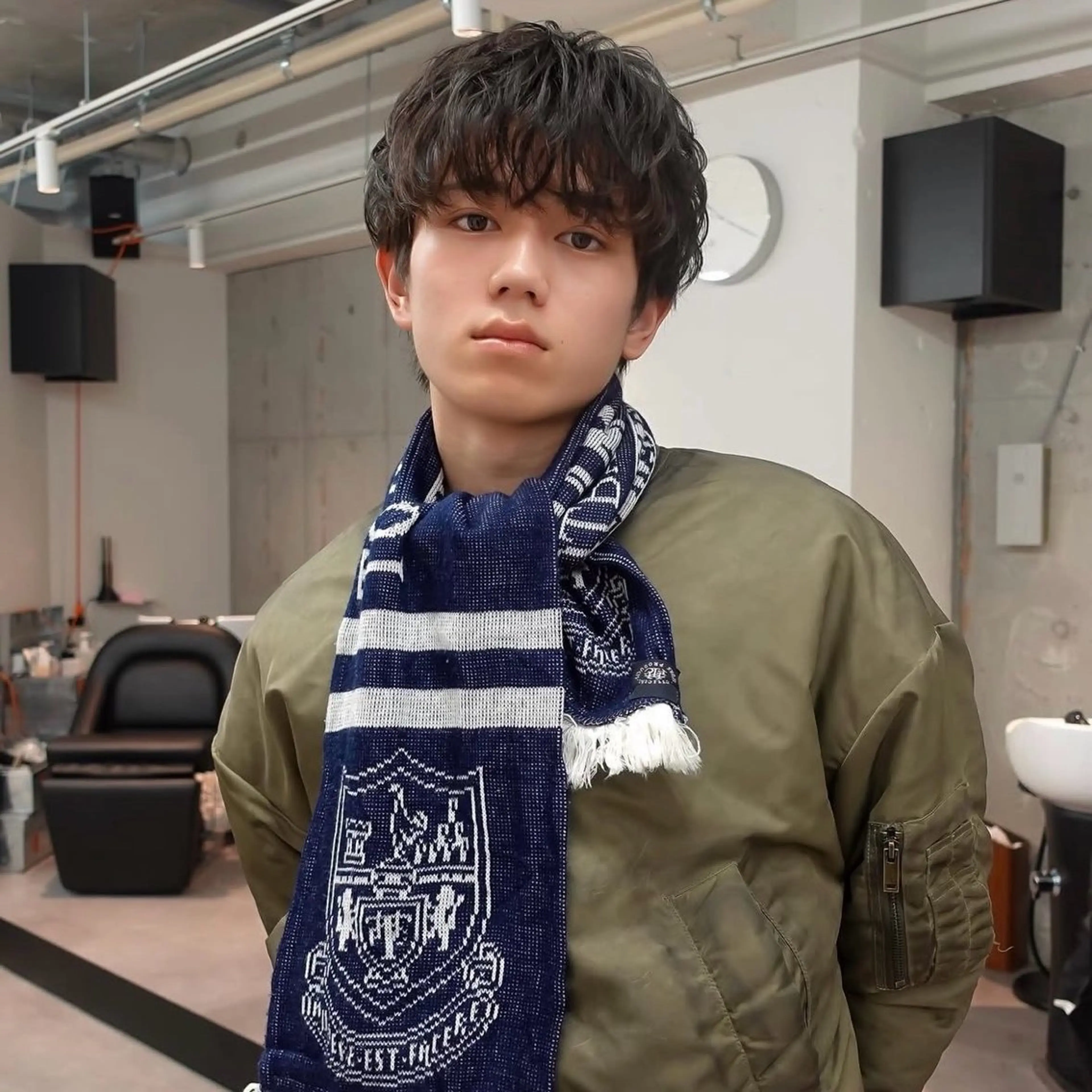 ショート メンズ センターパート/ ベージュ系カラー/禅のヘアスタイル