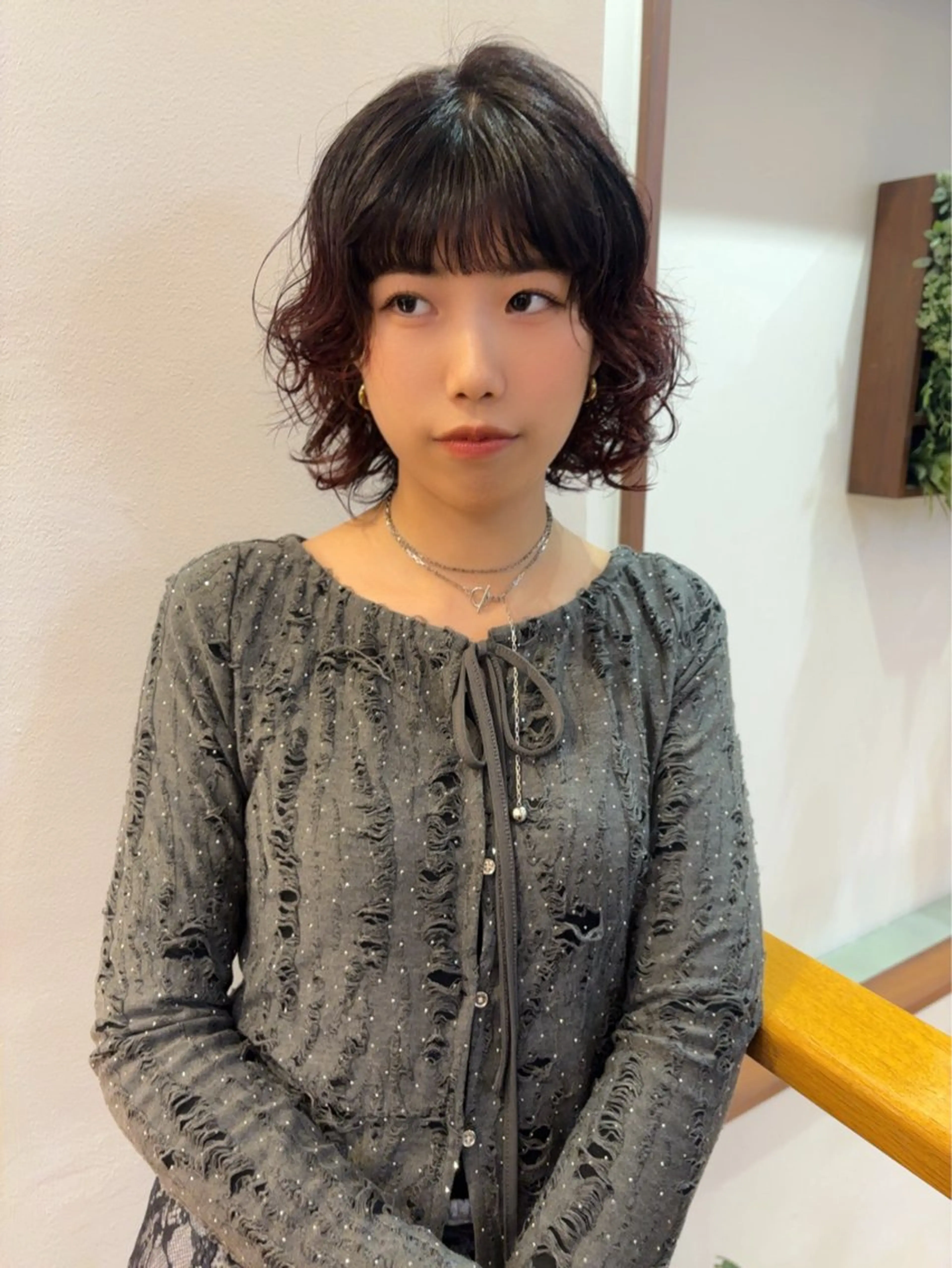 ミディアム パーマ ミディアムパーマ ウルフカット レイヤーカット /透明感/千葉怜寿のヘアスタイル