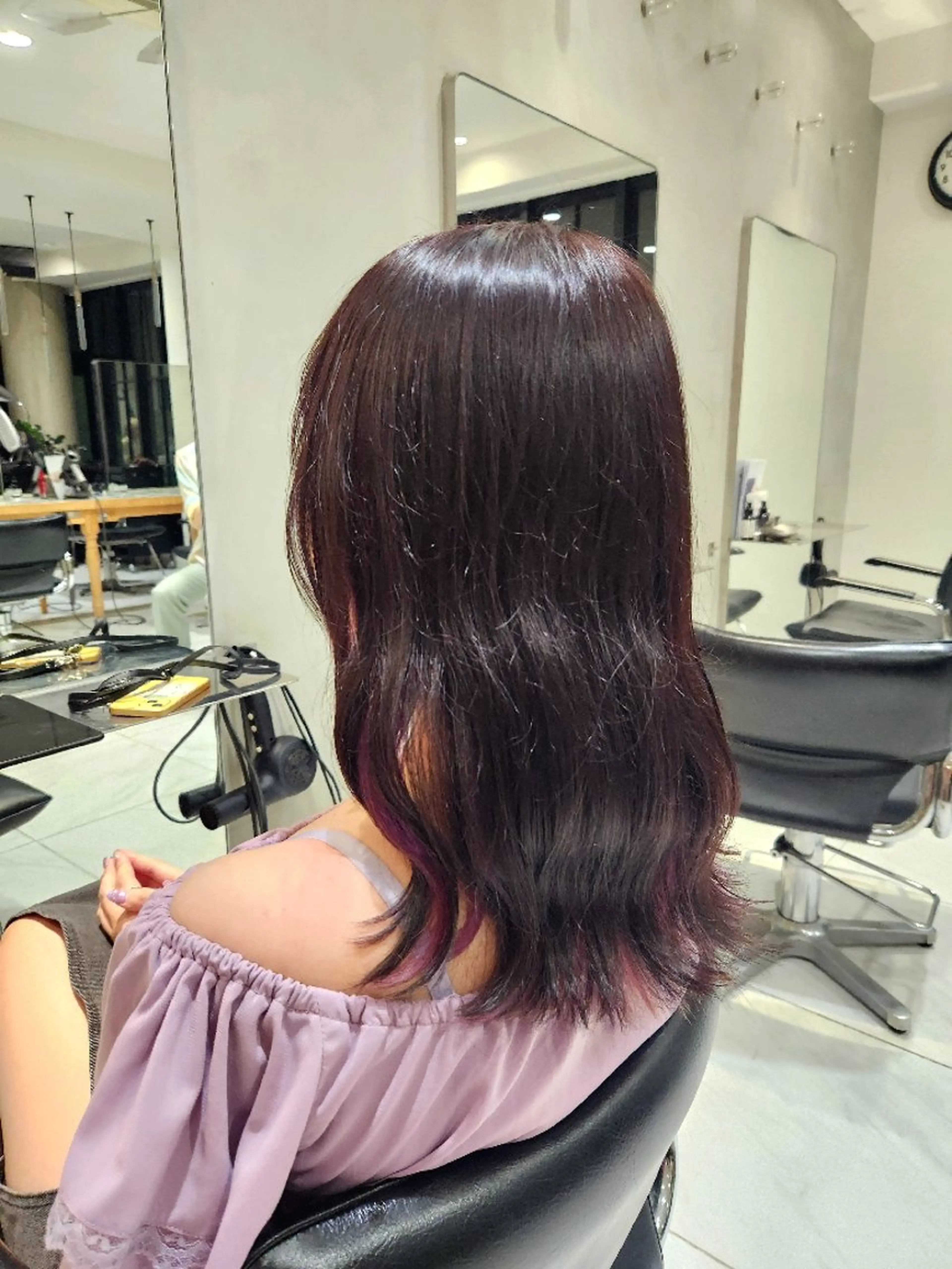 セミロング カラー RUA💜‪ ボブカット💜のヘアスタイル