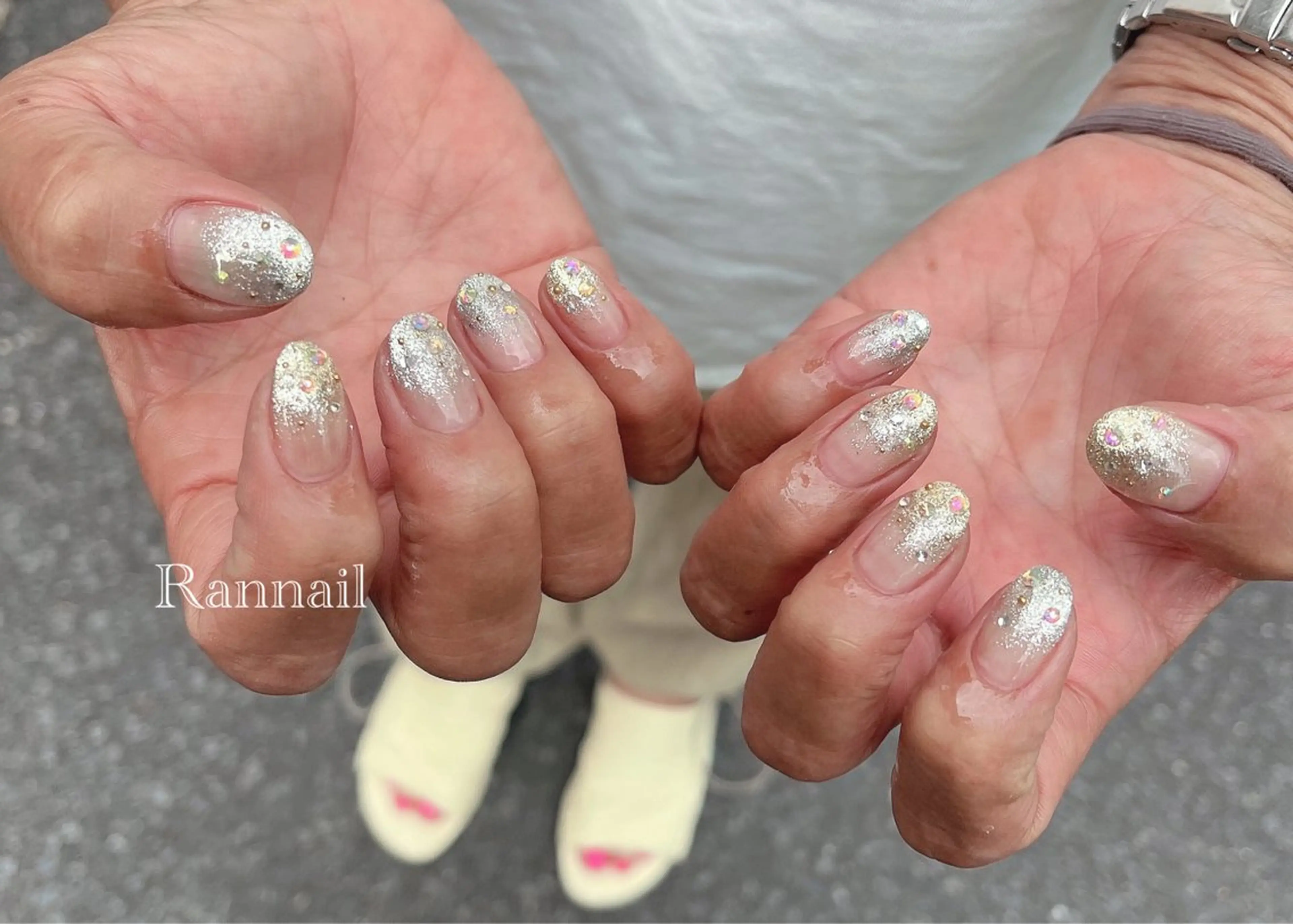 ネイル グラデーション ラメ(グリッター) ラメグラデーション 夏ネイル Ran Nailのネイルデザイン