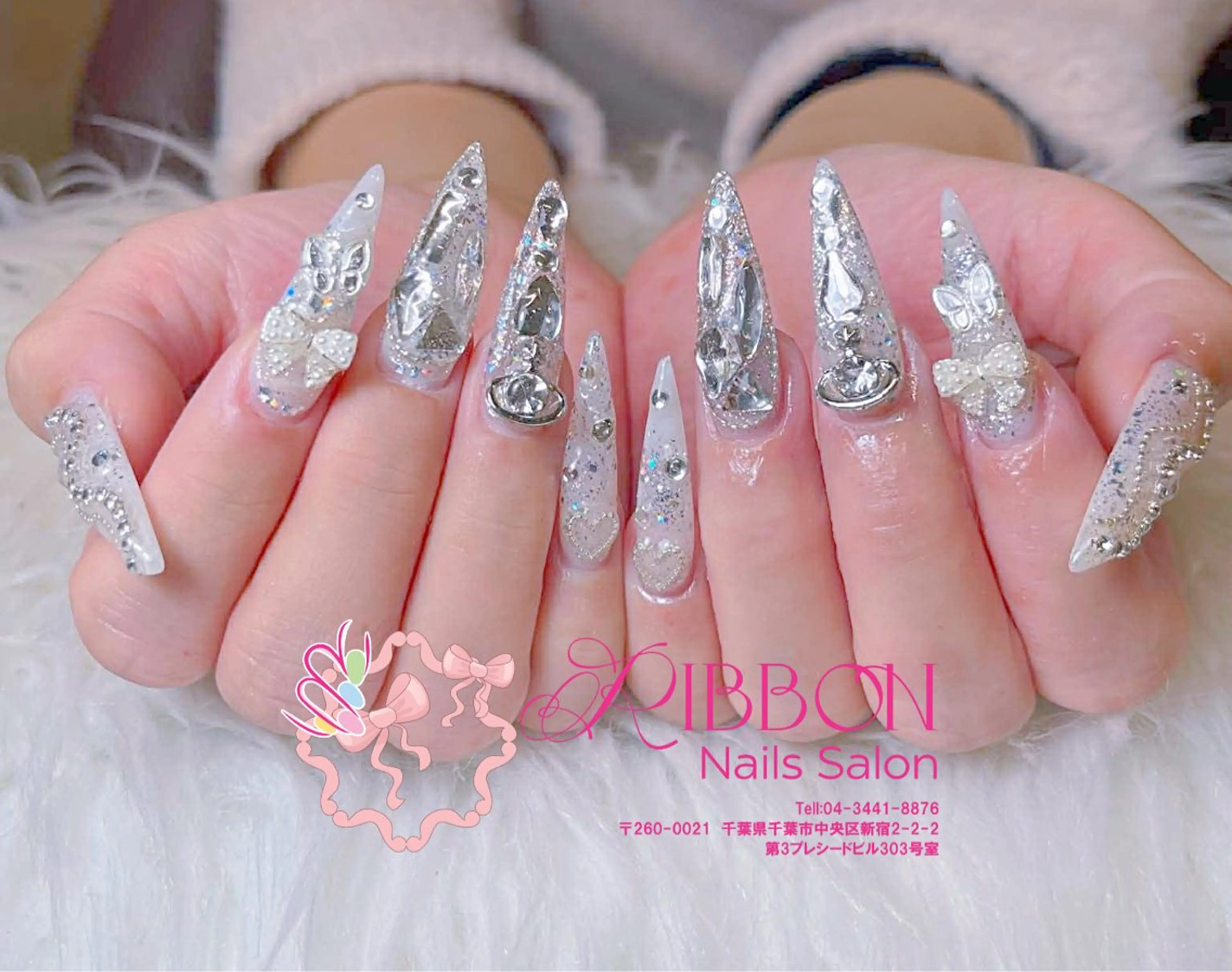 ネイル アートネイル フレンチネイル ジェルネイル マグネットネイル 持ち込み ハンドネイル Ribbonnail salonのネイルデザイン