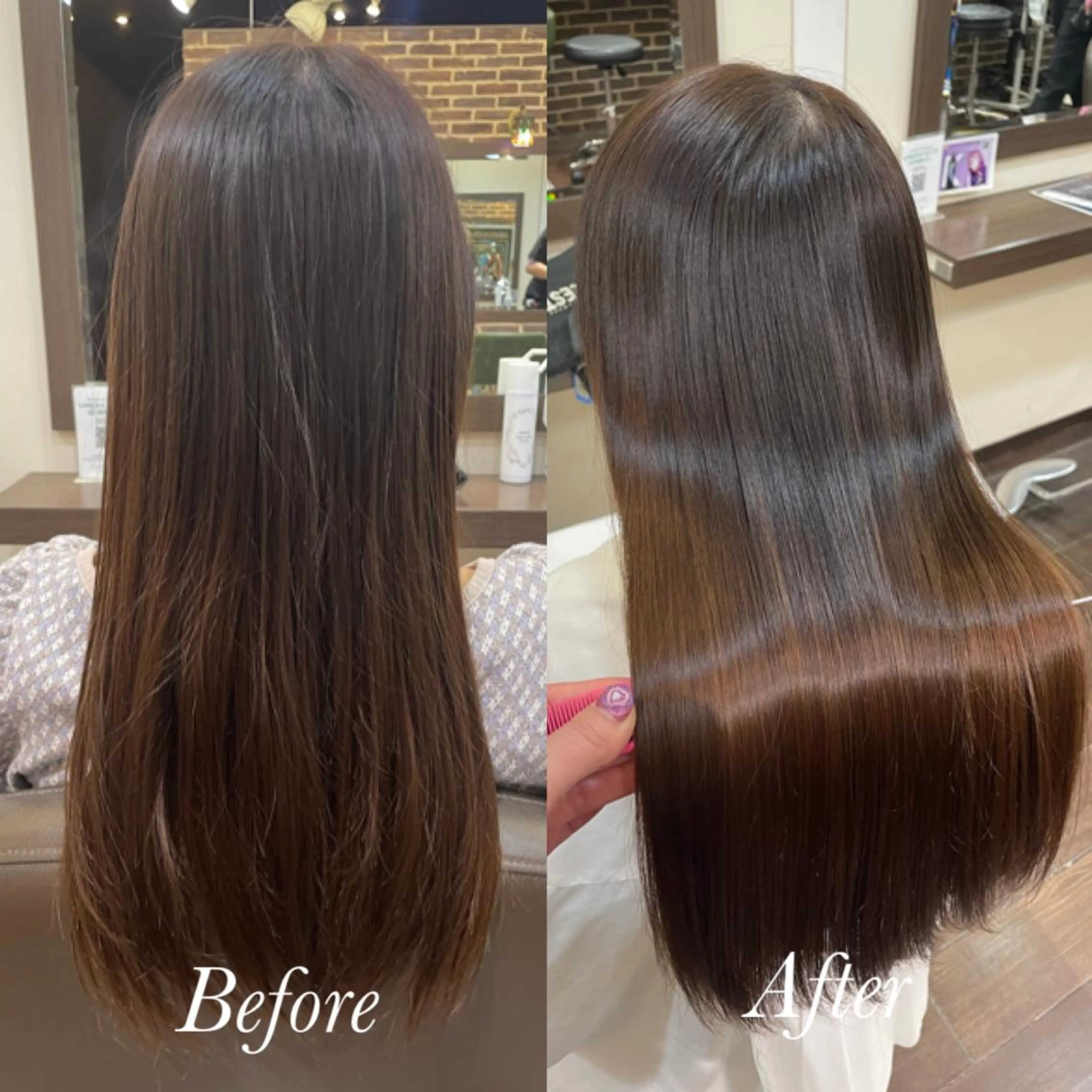 ロング カラー 髪質改善 トリートメント aya/小顔レイヤー /柔らかカラーのヘアスタイル