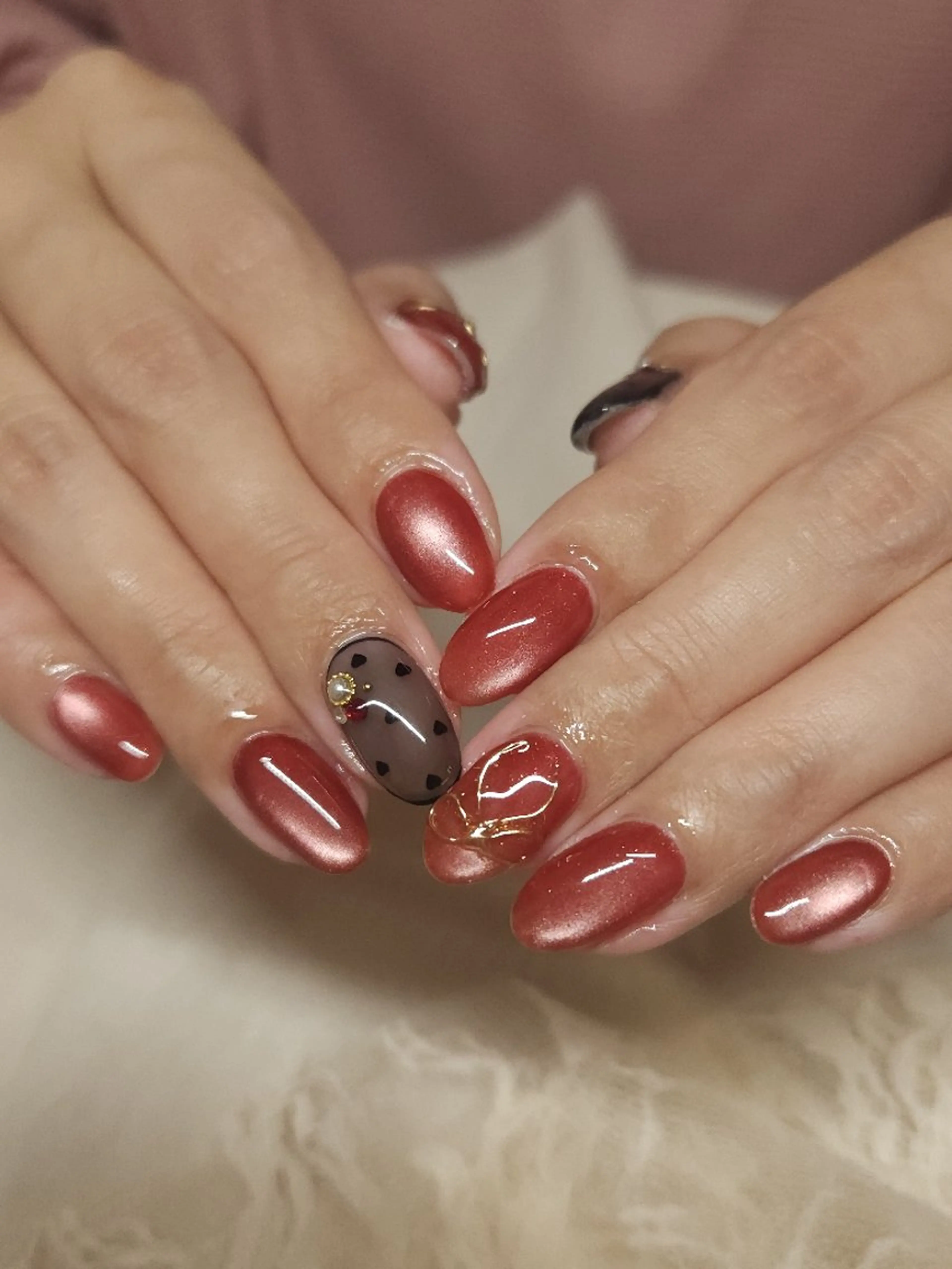 ネイル リボン ハンドネイル mukuby_manami所属・mukuby_ manamiのネイルデザイン