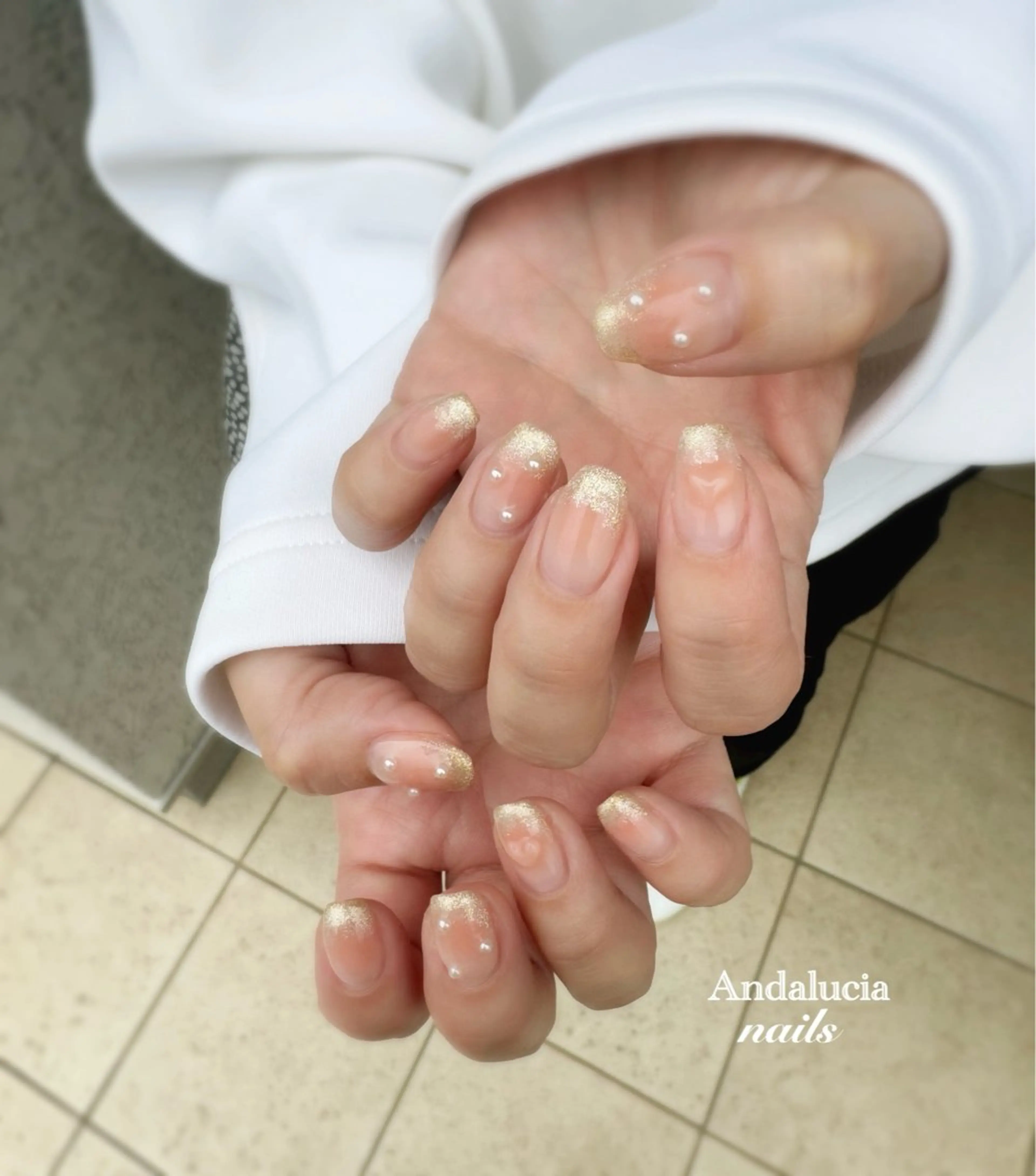 ネイル ドット ハート マグネットネイル ぷっくりネイル ハンドネイル Andalucia nailsのネイルデザイン