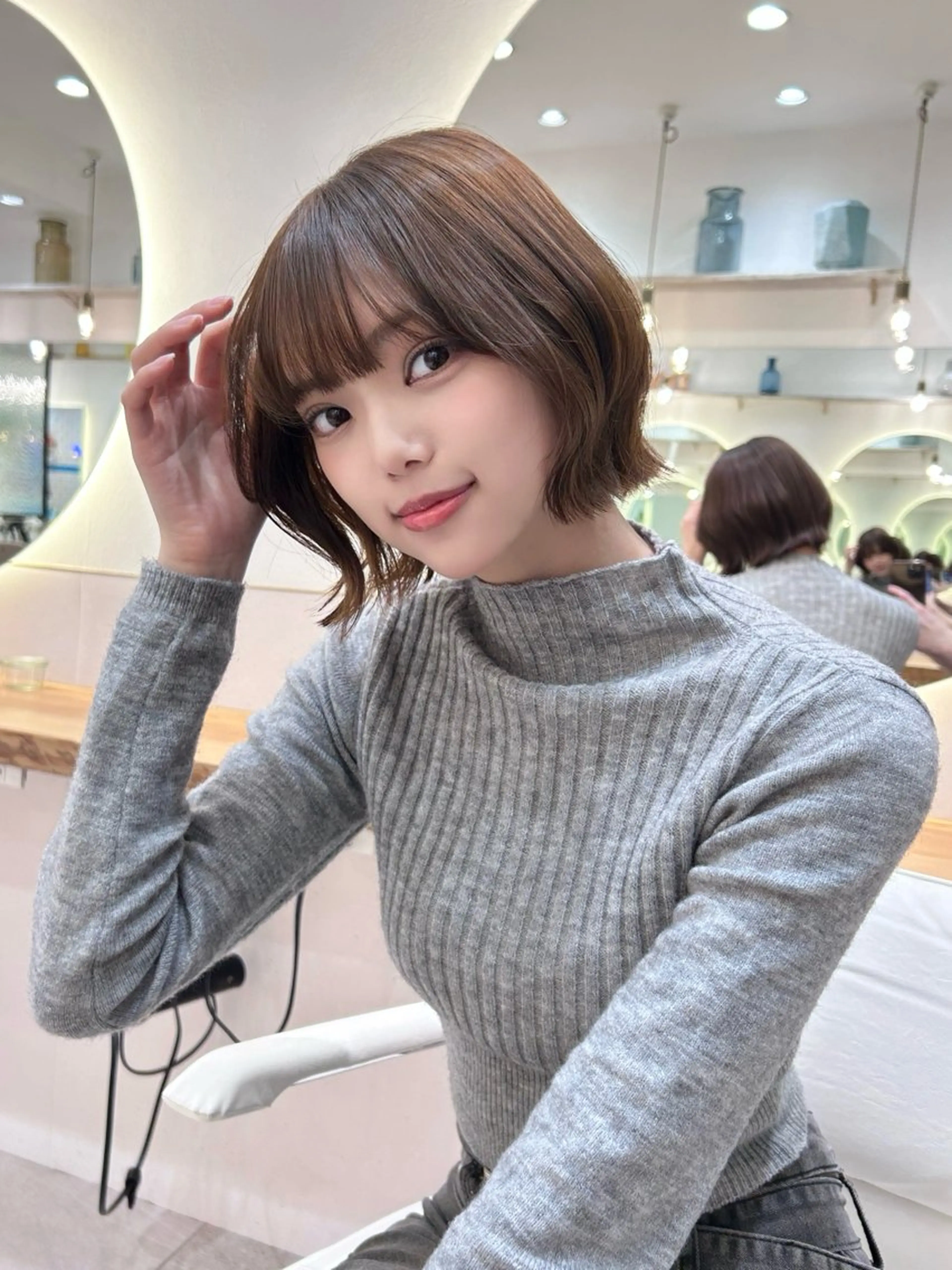 ショート ショートボブ ボブ くびれヘア 顔周りカット 髪質改善 ボブ/レイヤーボブ/ 髪質改善/梶川 夏季のヘアスタイル