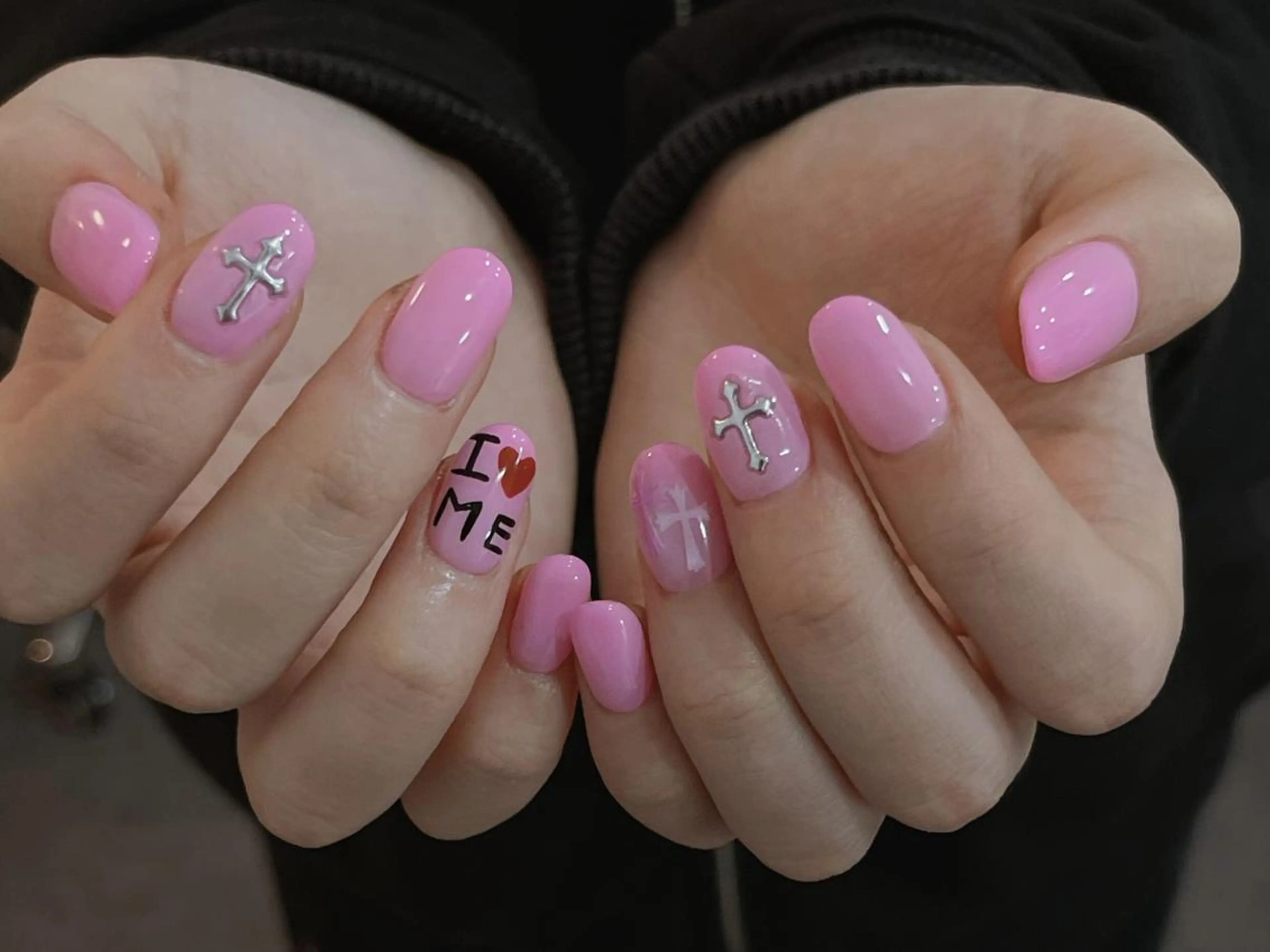 ネイル 長さ出し グラデーション 卒業式 キラキラネイル マグネットネイル ハンドネイル VANI Belle Nailのネイルデザイン