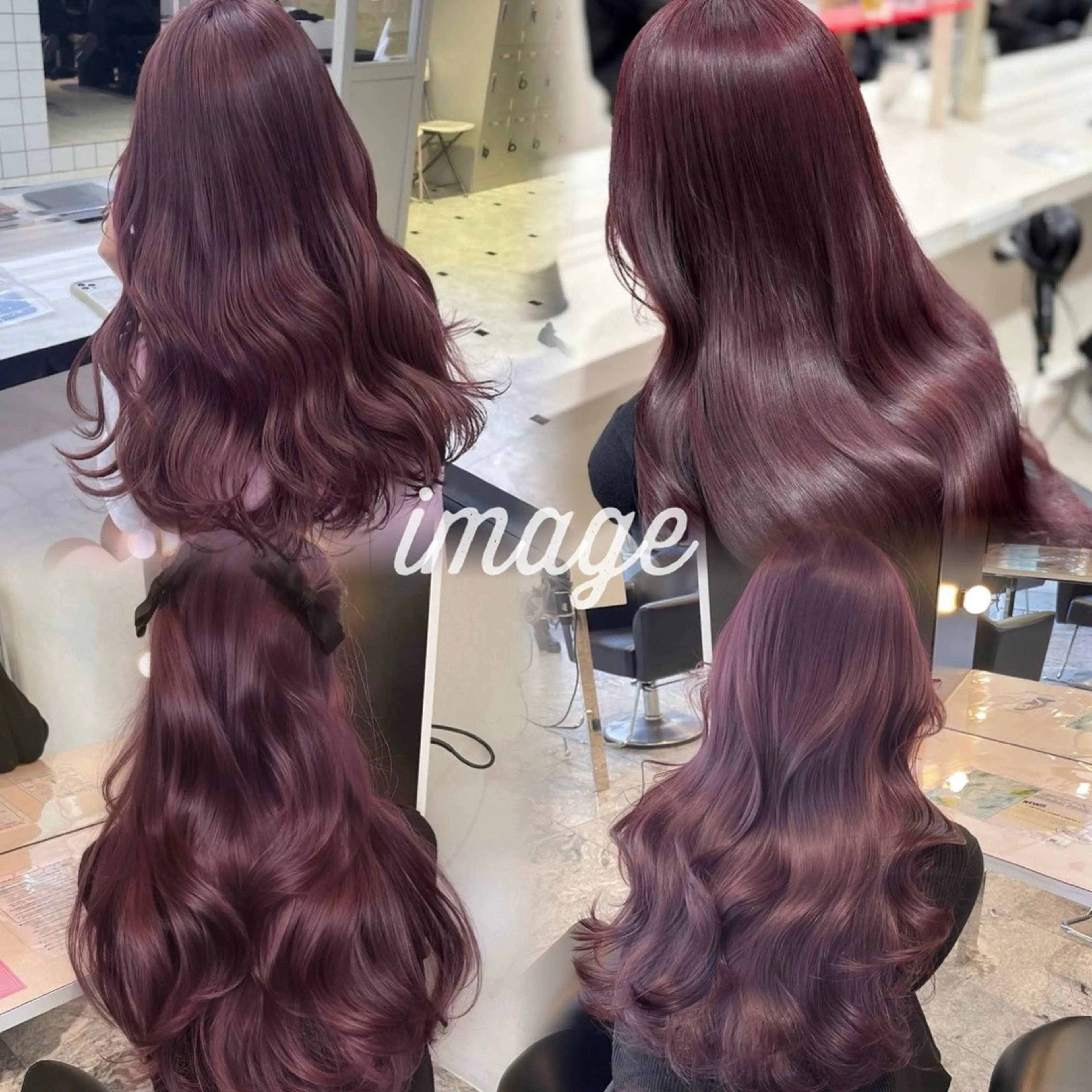 ロング カラー ブラウンカラー 透明感カラー ラベンダーカラー suzuka韓国 𝒉𝒂𝒊𝒓🫧のヘアスタイル