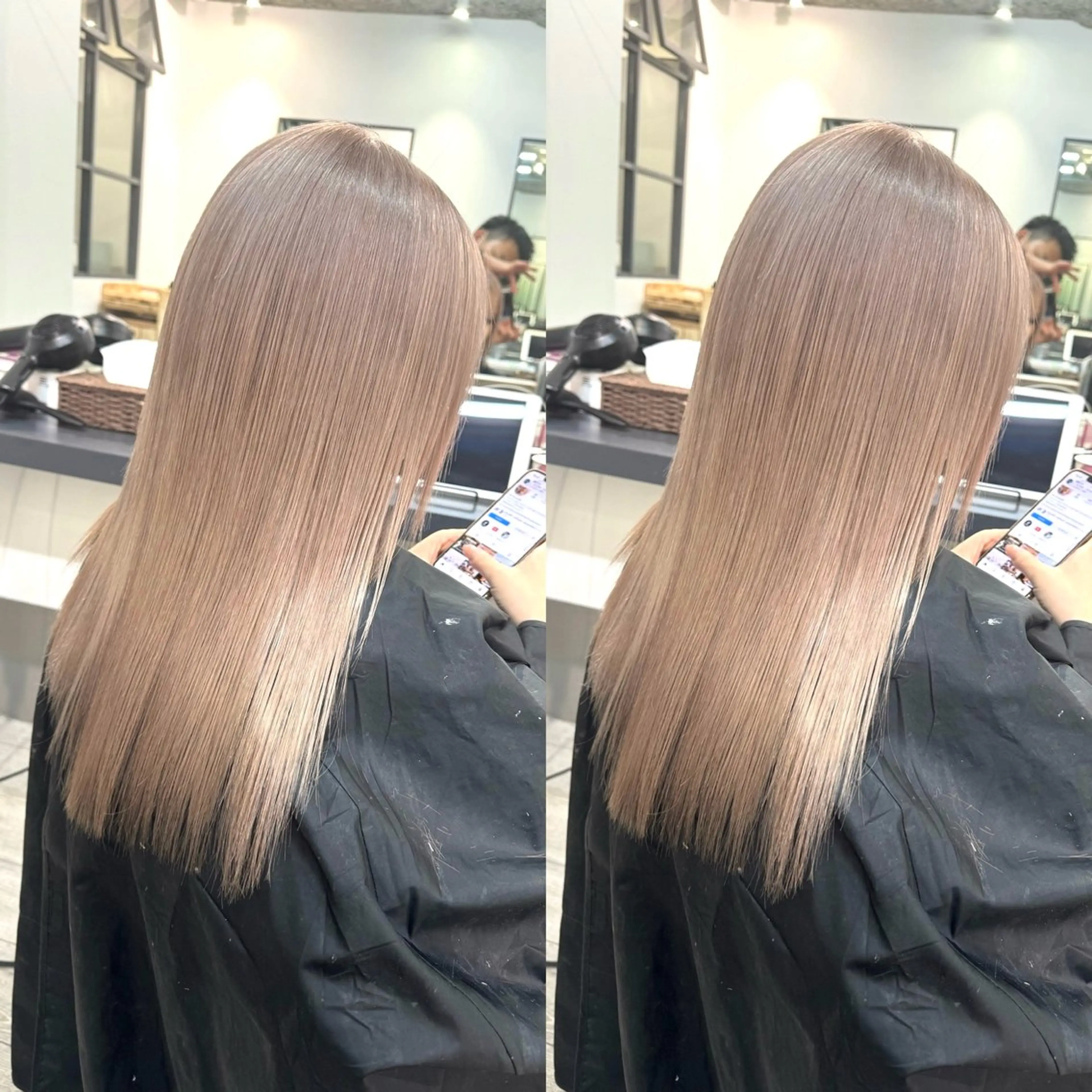 セミロング カット ヘアカラー トリートメント バレイヤージュ ボブ🌈ナツヤのヘアスタイル