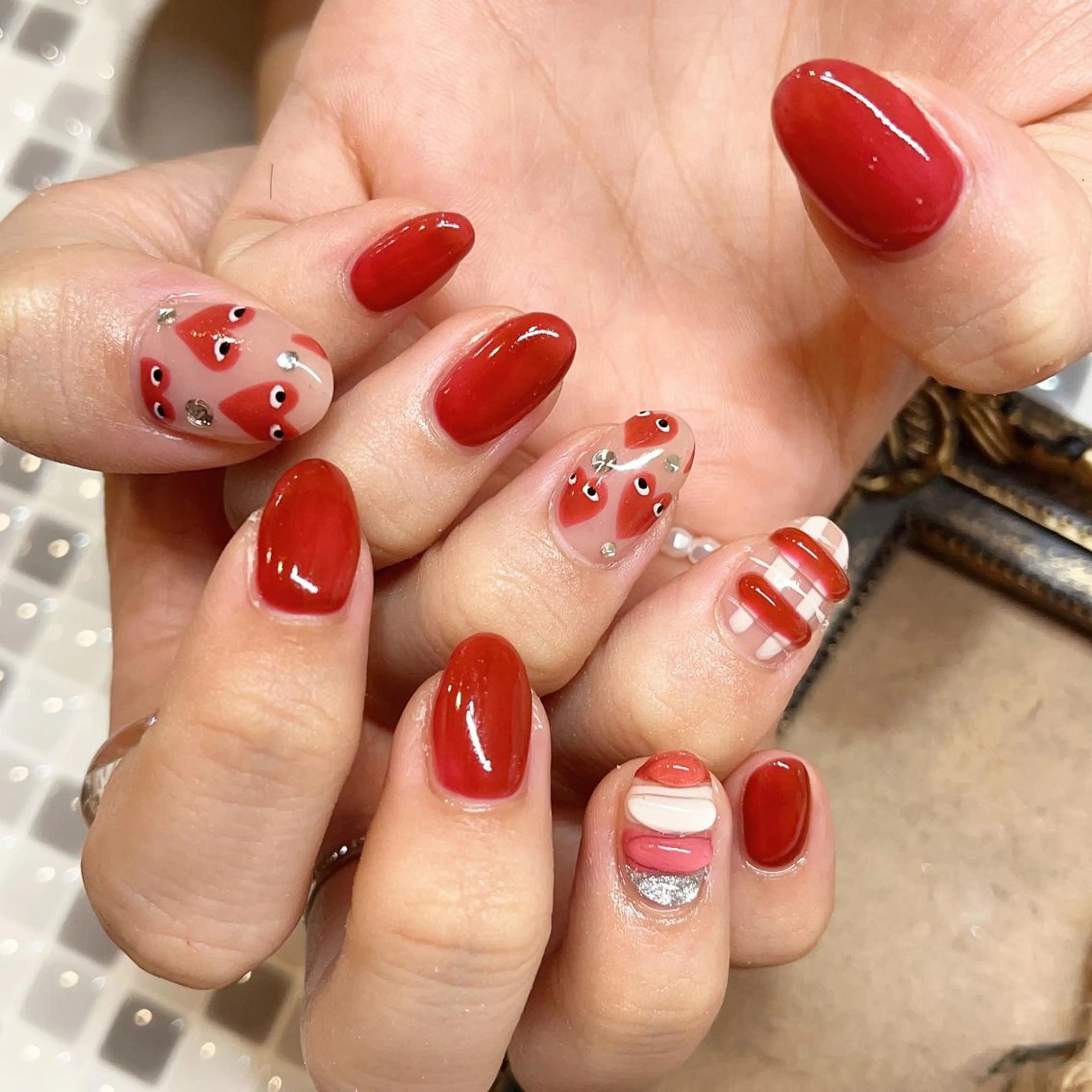 ネイル アートネイル ハート nailist yuiのネイルデザイン