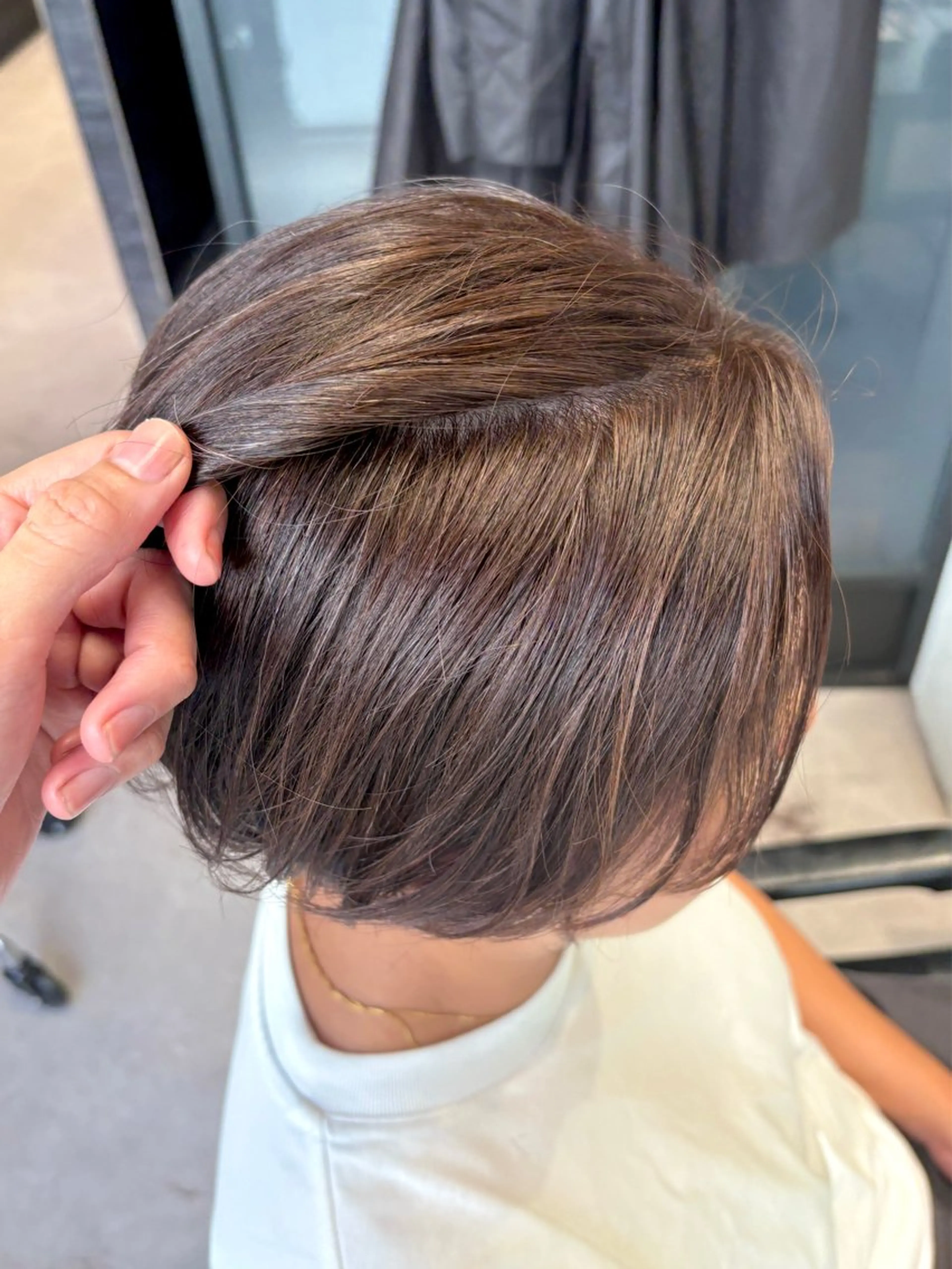 ショート カラー ハイライトカラー ハイライト ヘアカラー トリートメント matka白髪ぼかし 大人ヘア/KEIKOのヘアスタイル