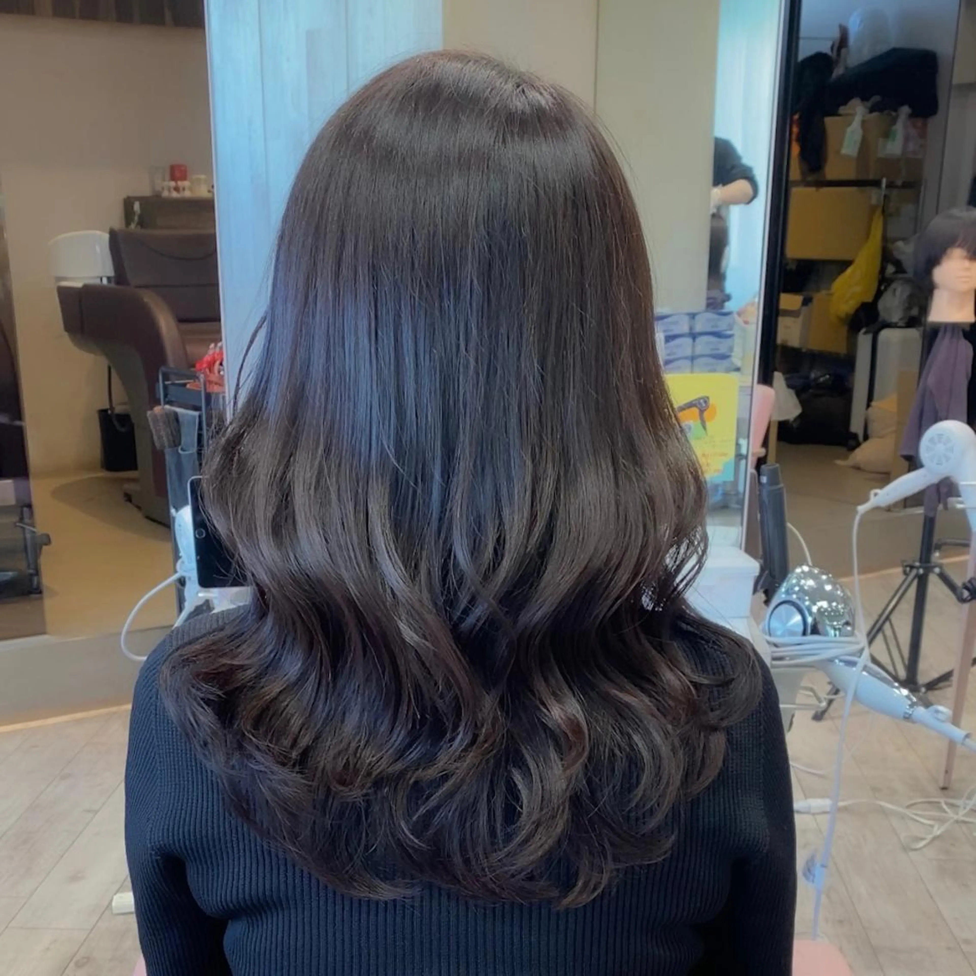 セミロング カラー カット ヘアカラー トリートメント 顔まわりカット🌟 くびれヘア/寺門遥輝のヘアスタイル