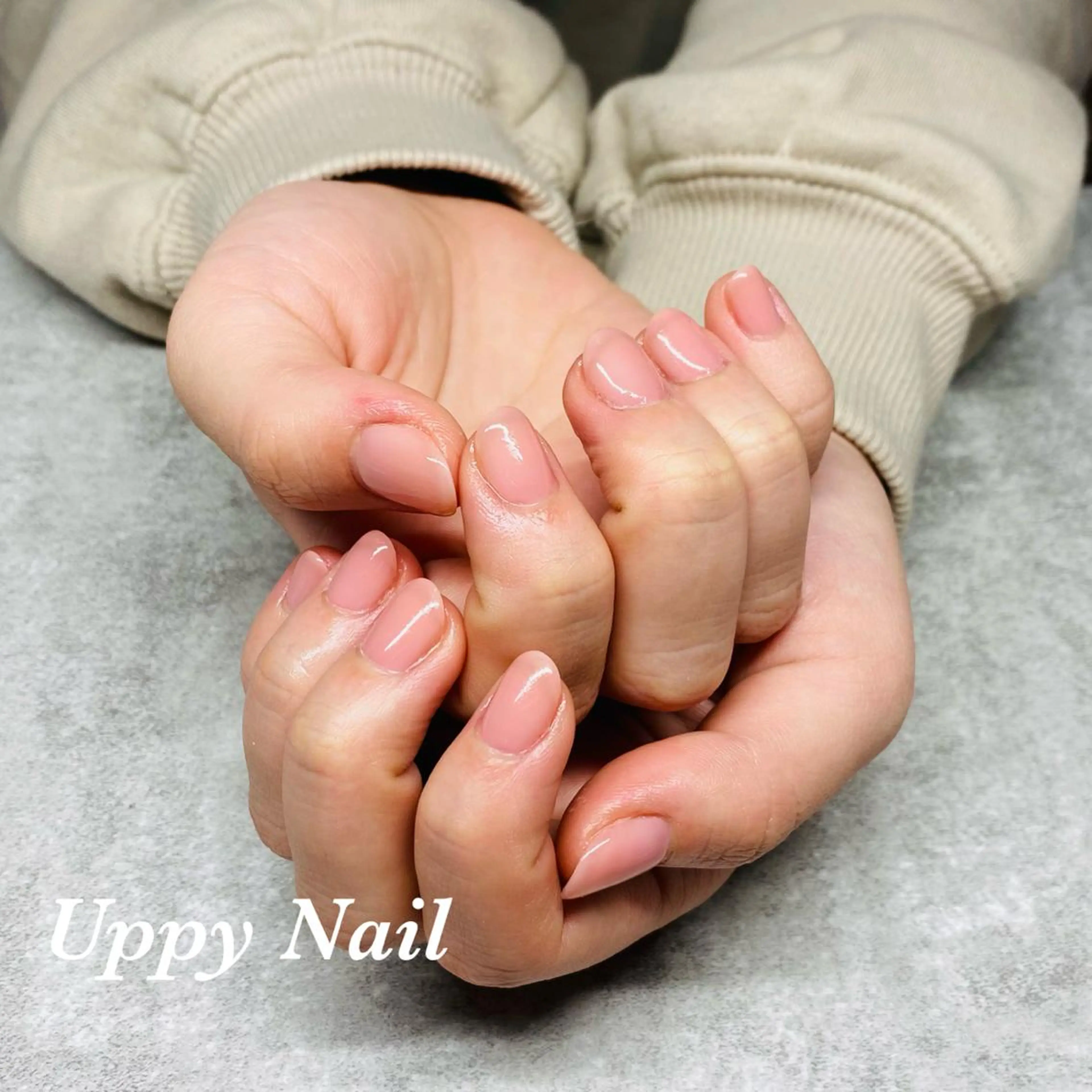 ネイル ワンカラーネイル ピンク ピンクベージュ ハンドネイル Uppy Nail ukyoのネイルデザイン