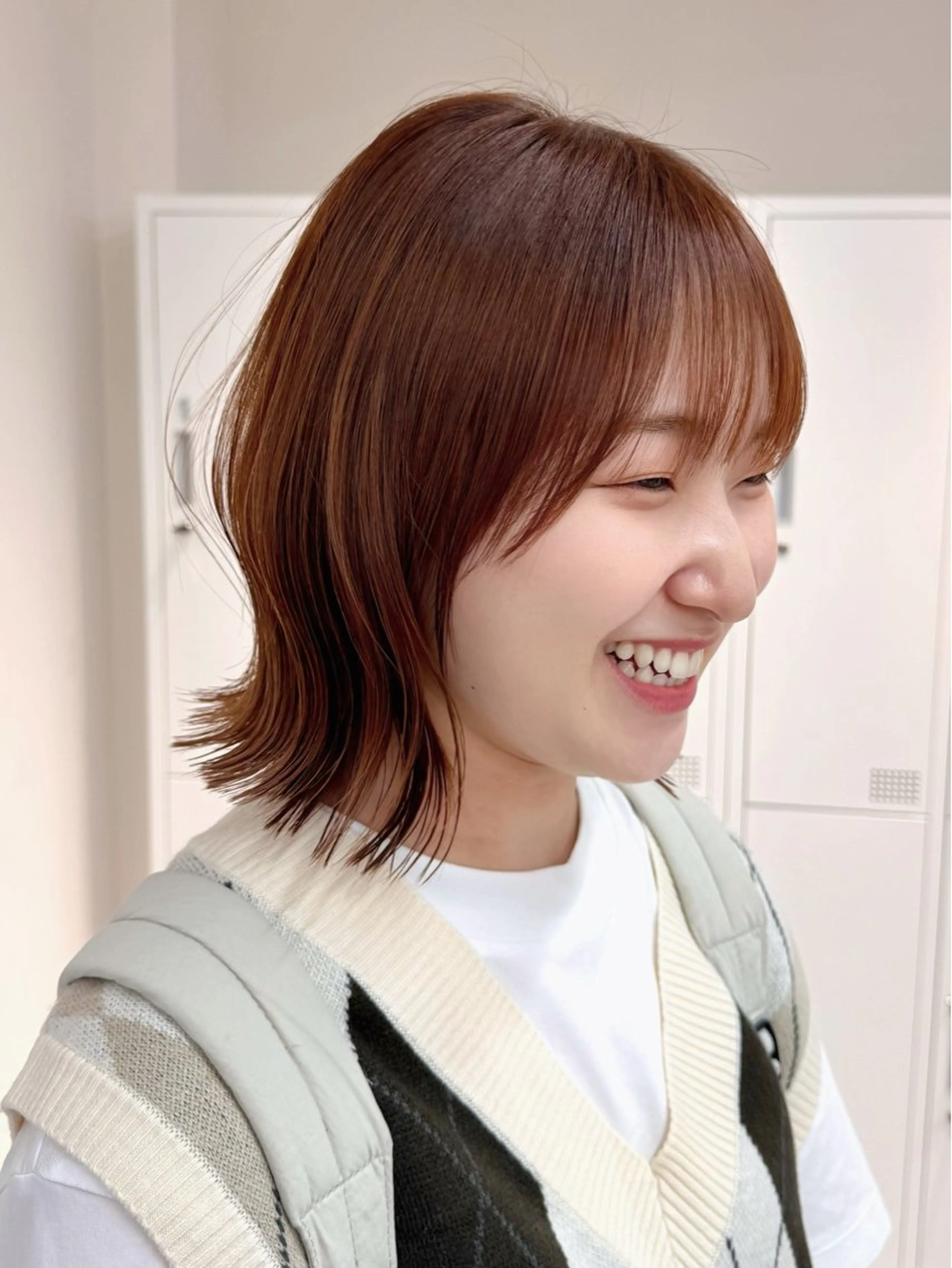 ミディアム REI/髪質改善/ 透明感カラー/ボブのヘアスタイル