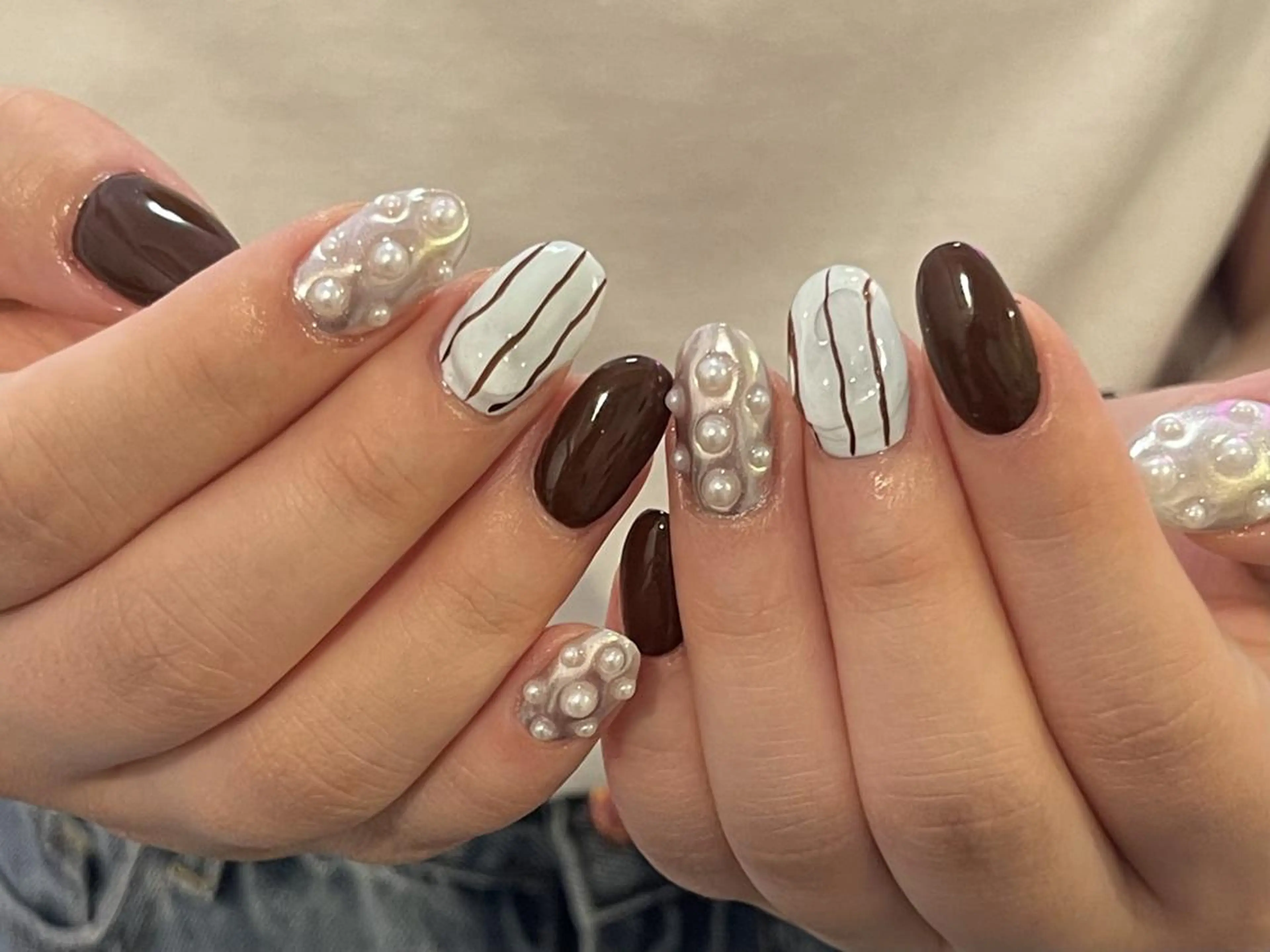 ネイル オーロラネイル 長さ出し フットネイル フレンチネイル ジェルネイル ハンドネイル NaMi Belle Nailのネイルデザイン