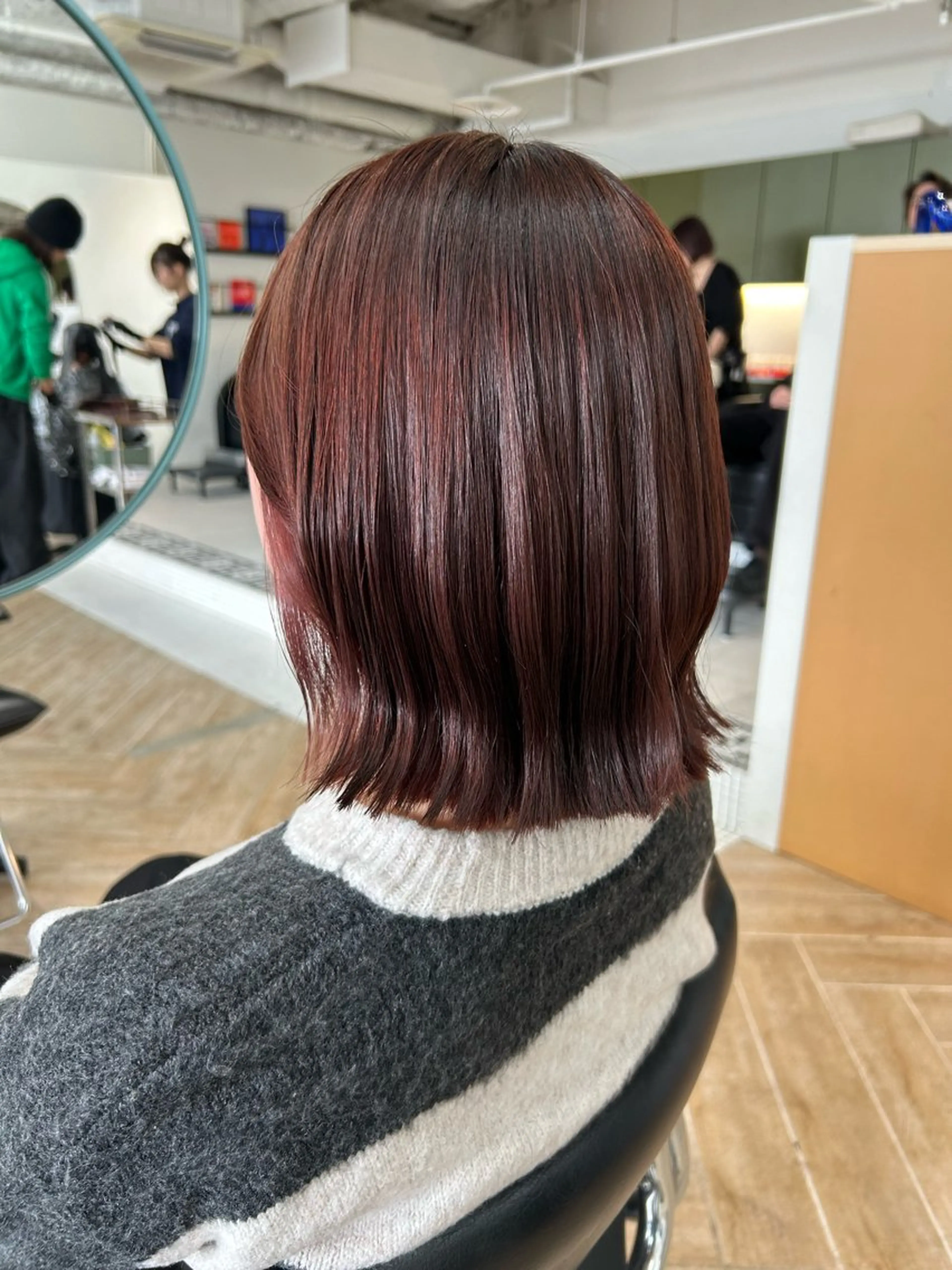 ミディアム カラー カット ヘアカラー トリートメント ベージュ/ダブルカラ ー/新潟駅/青柳萌果のヘアスタイル