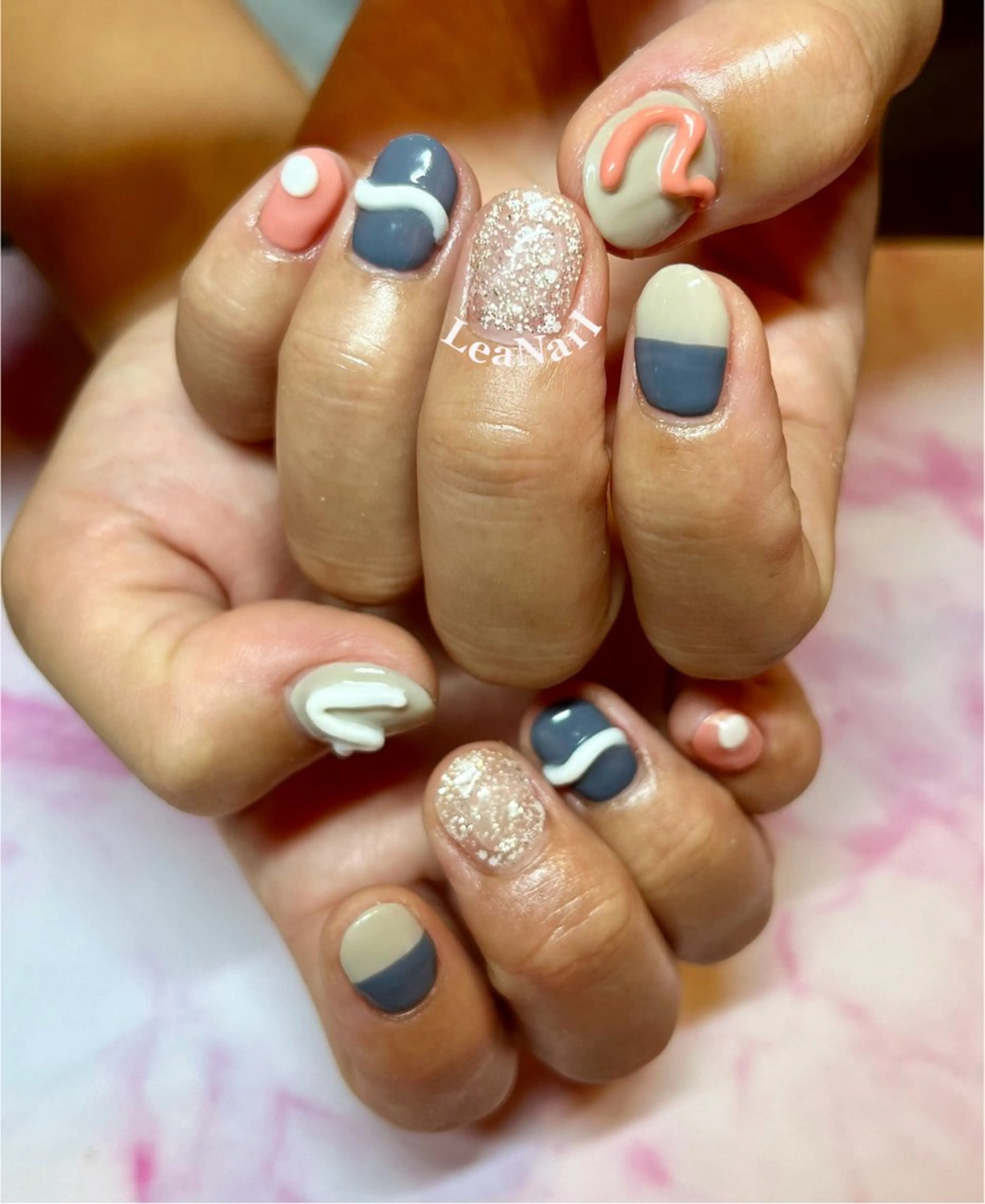 ネイル 持ち込み ぷっくりネイル Lea Nailのネイルデザイン