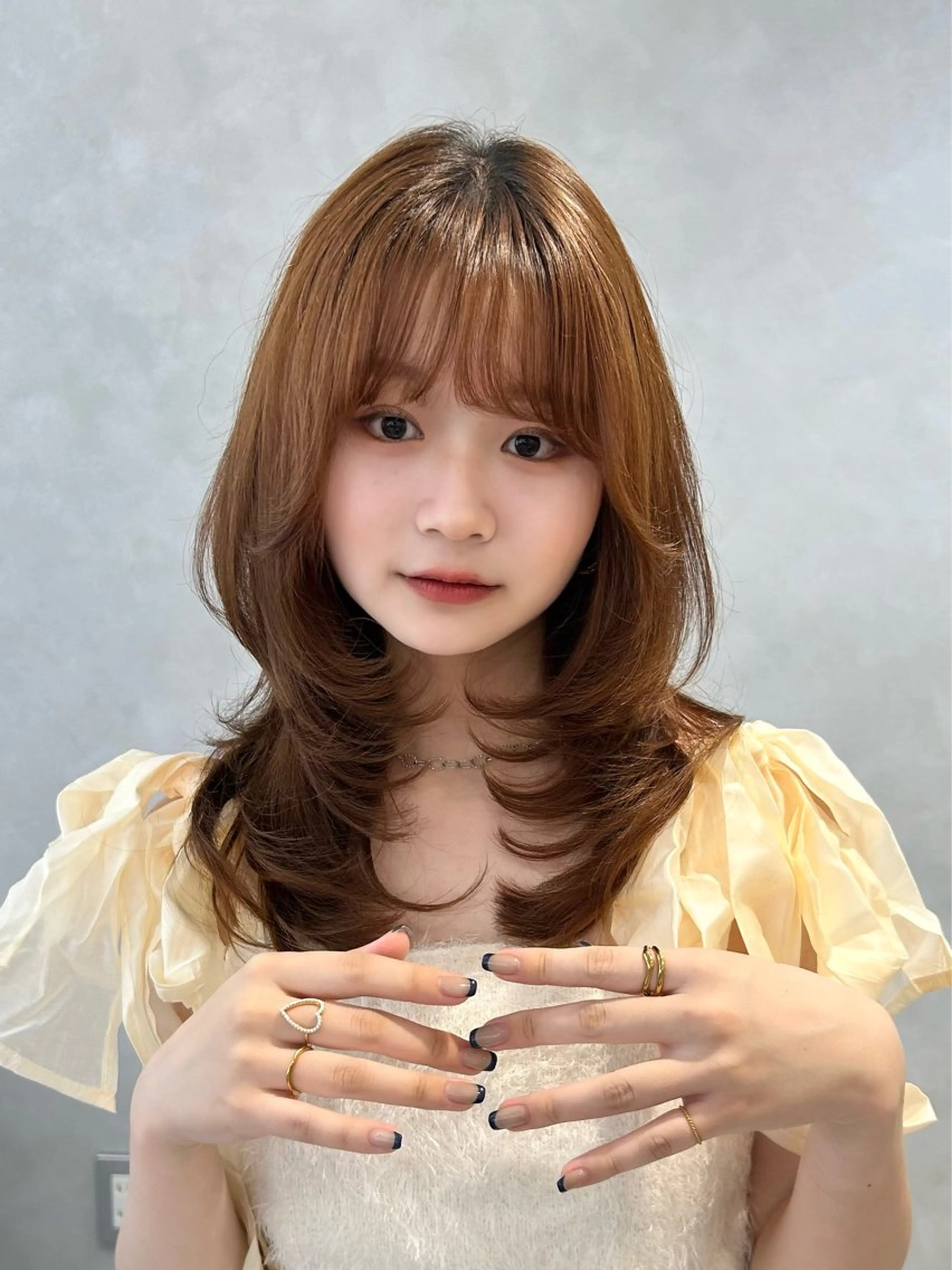 セミロング カラー ベージュカラー ブラウンカラー ブラウンベージュ レイヤーカット ❤️ショートカット ・顔周りカット❤️のヘアスタイル