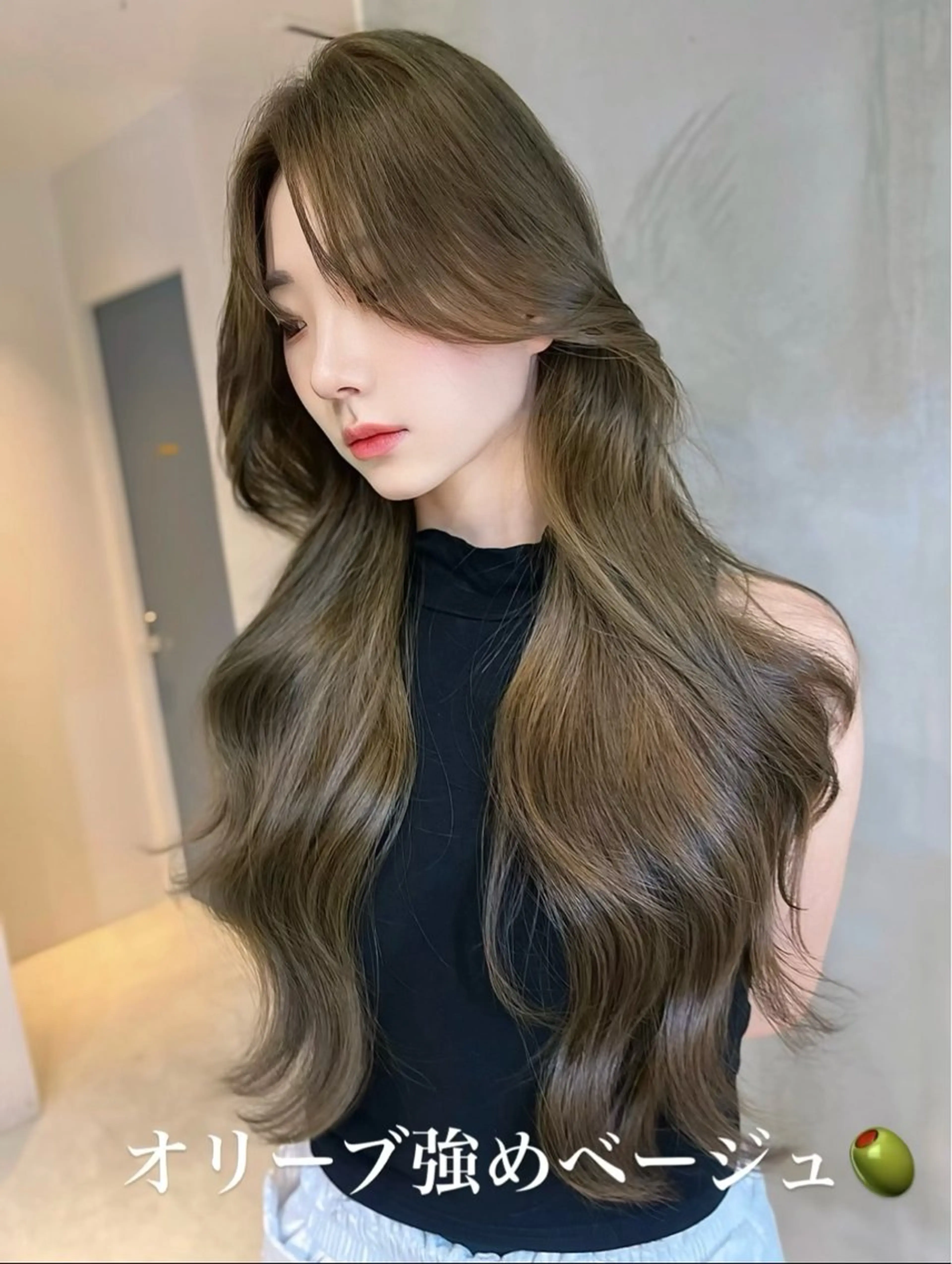 ロング カット ヘアカラー トリートメント 海野翔吾🇨🇳 ワンホンレイヤーのヘアスタイル