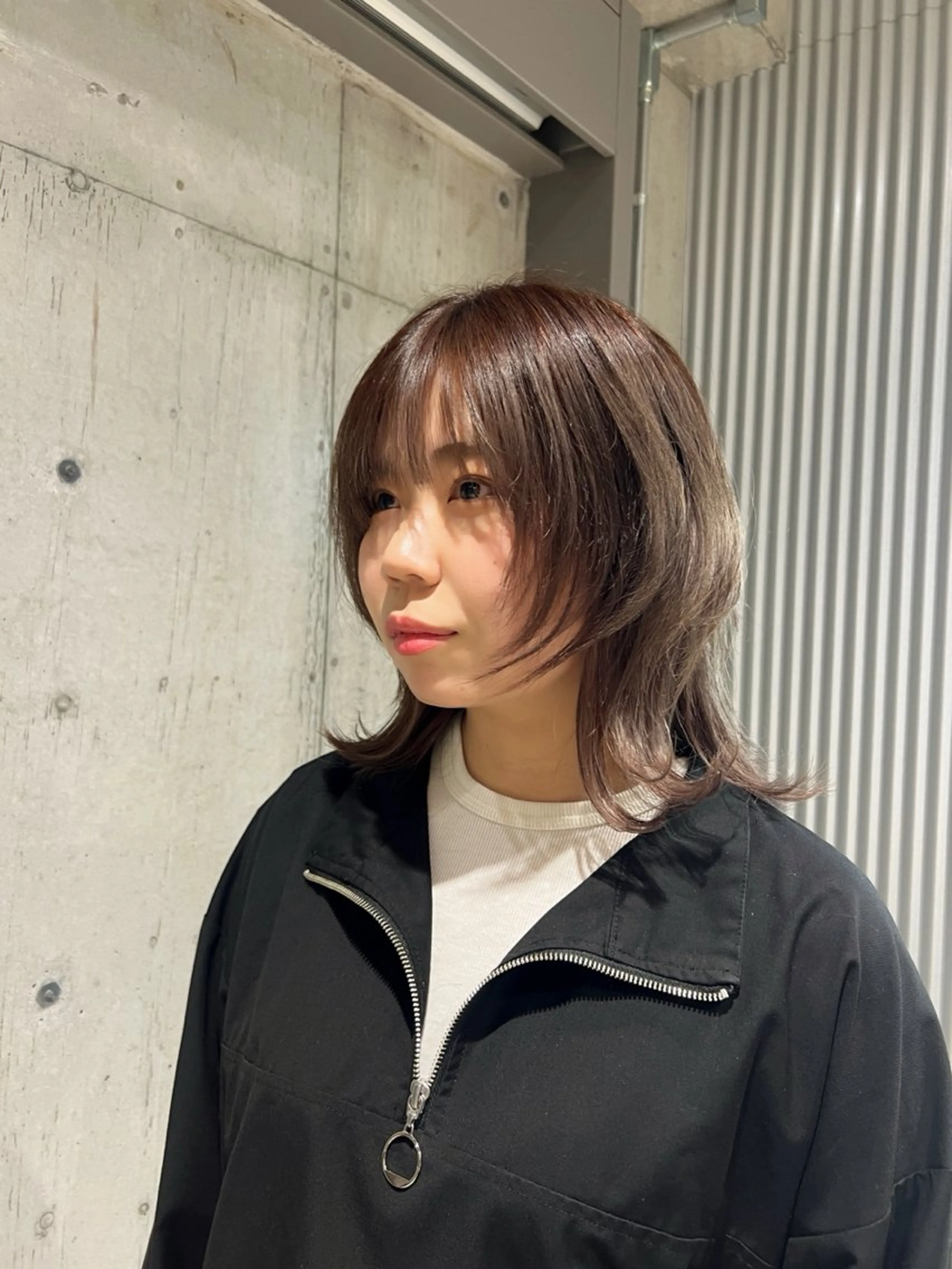 ミディアム カット ヘアカラー トリートメント 透明感/血色カラー/ 似合せレイヤー/ゆいのヘアスタイル