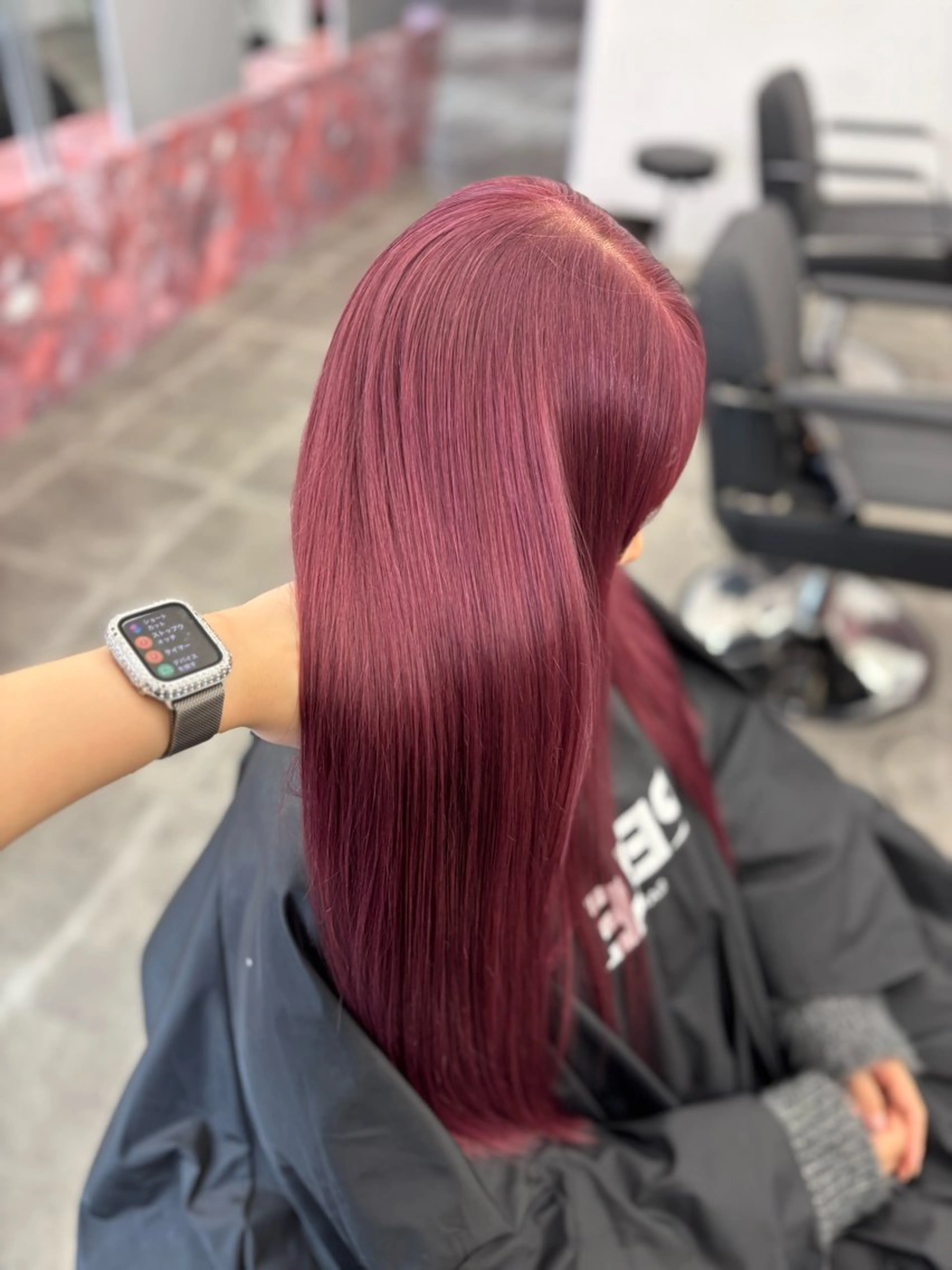 ロング カラー ブリーチ ケアブリーチ ピンクカラー トリートメント PELE  渋谷 airiのヘアスタイル