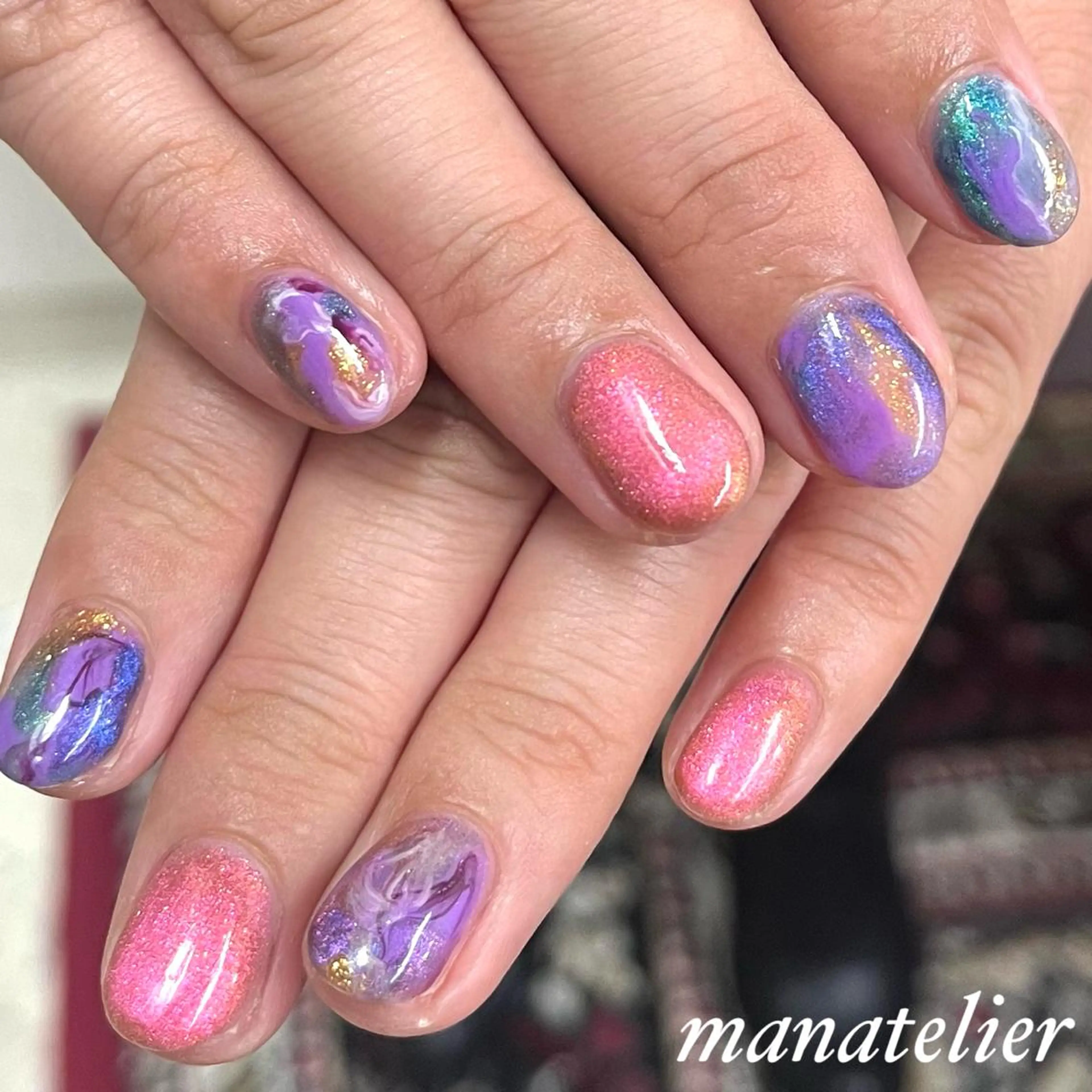 ネイル マグネットネイル ニュアンスネイル ハンドネイル manatelier マナトリエのネイルデザイン