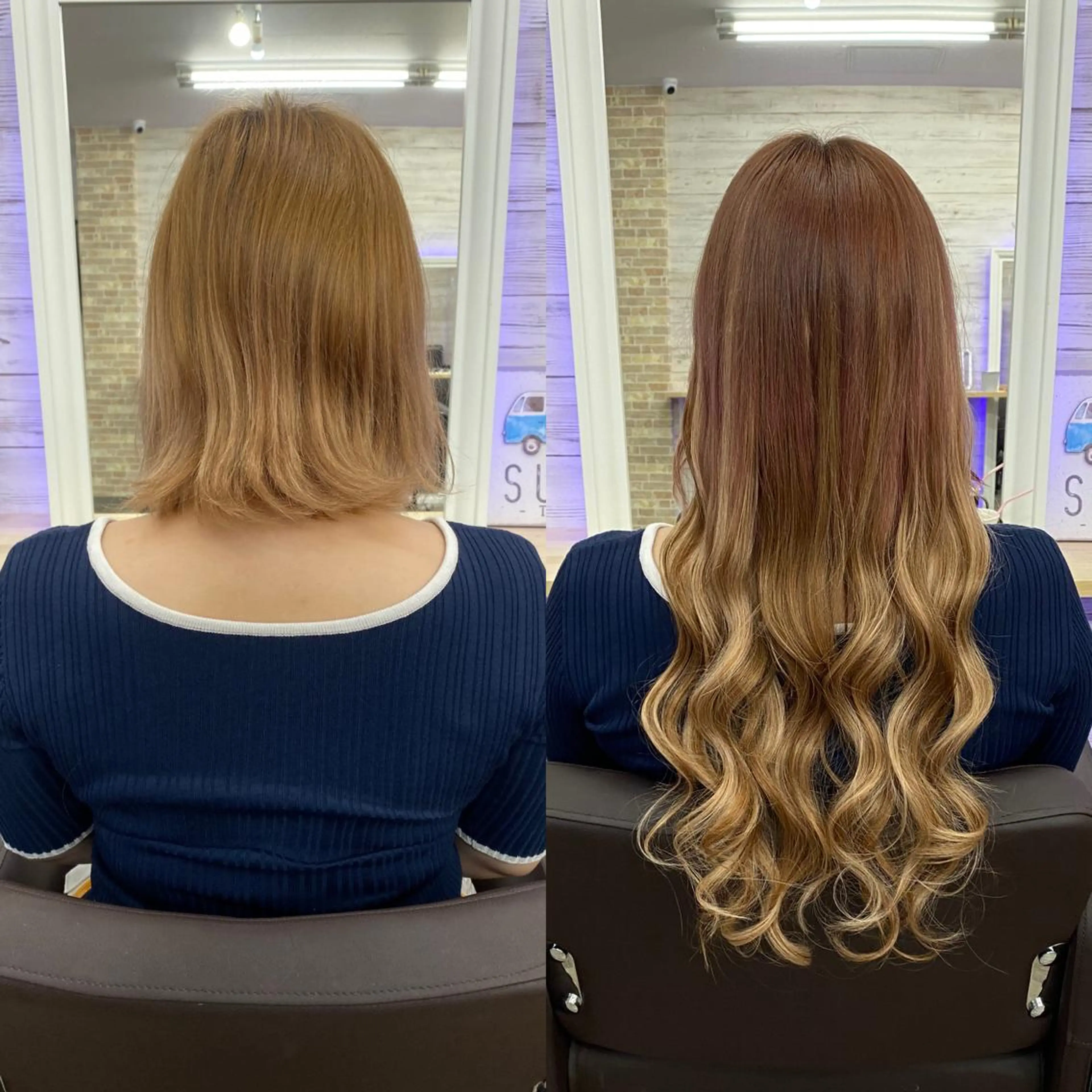 セミロング カラー ヘアアレンジ アイブロウ ショートボブ 編み込みエクステ シールエクステ セミロングパーマ バレイヤージュ LAVENDIA 初音のヘアスタイル