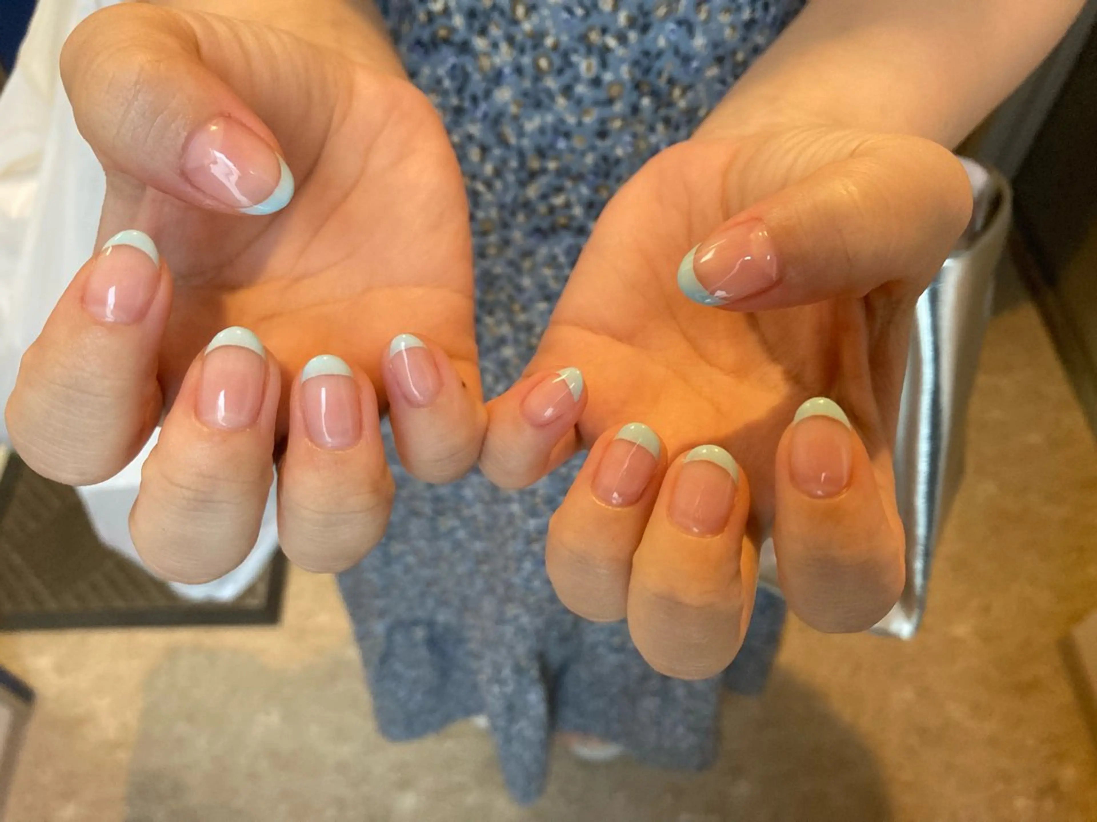 ネイル フレンチネイル 水色 .Etel atelier.のネイルデザイン