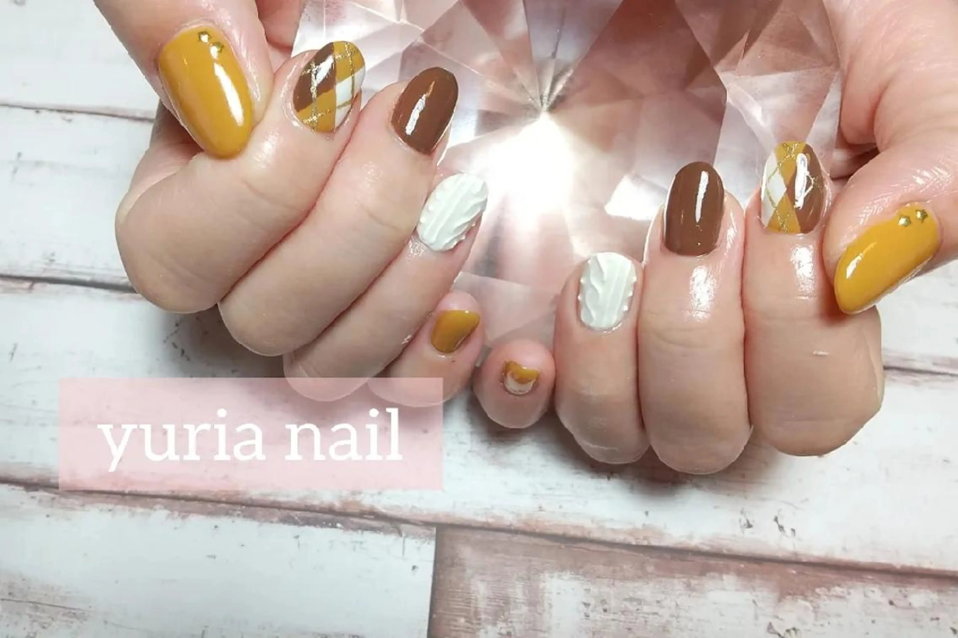 ネイル ブラウン ジェルネイル 小林 ゆりあのネイルデザイン