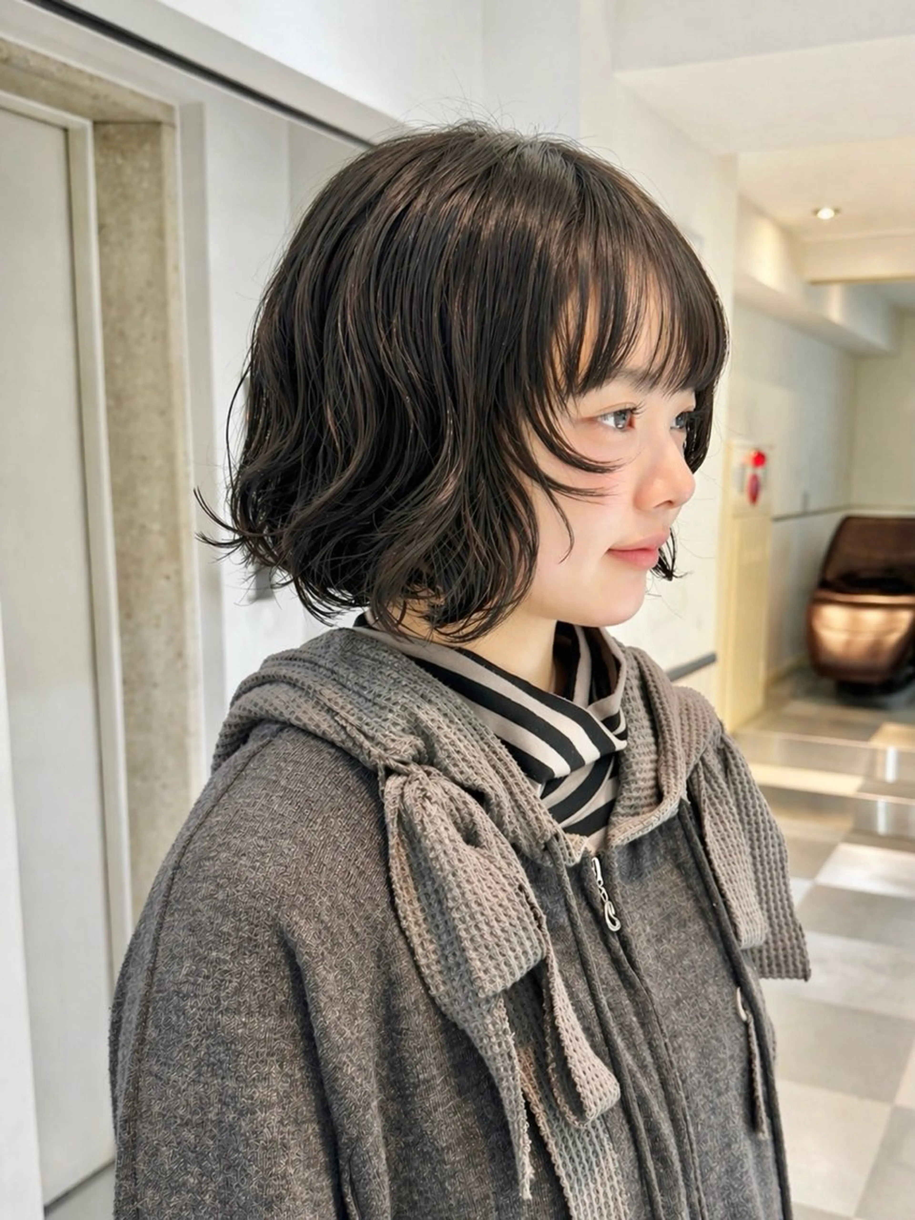 ショート パーマ ボブ ニュアンスパーマ カット パーマ トリートメント デジタルパーマ 🌀ボブ　萩原　龍のヘアスタイル