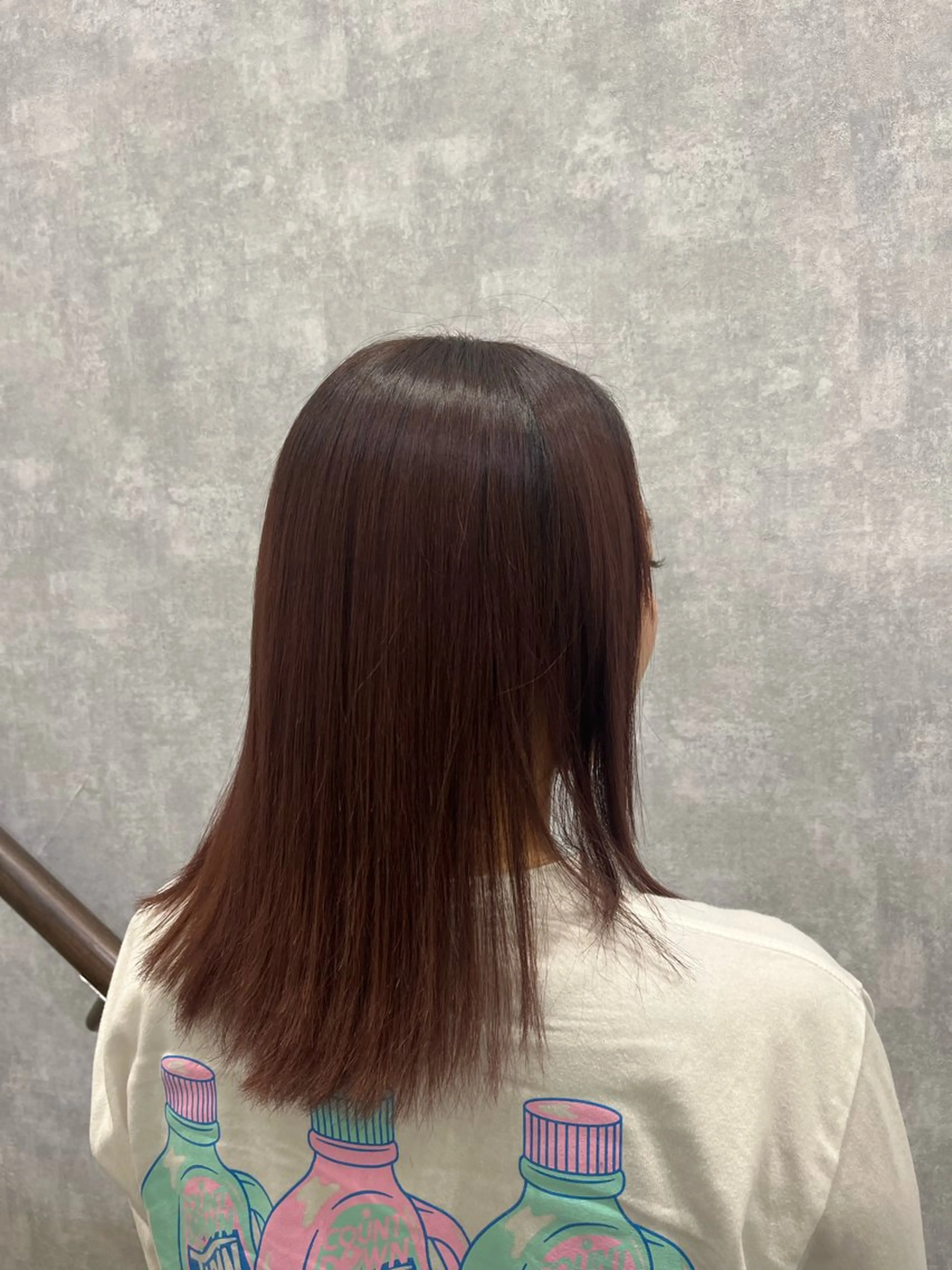 セミロング カラー 艶カラー/暗髪/韓国 /着付け/ムカワのヘアスタイル