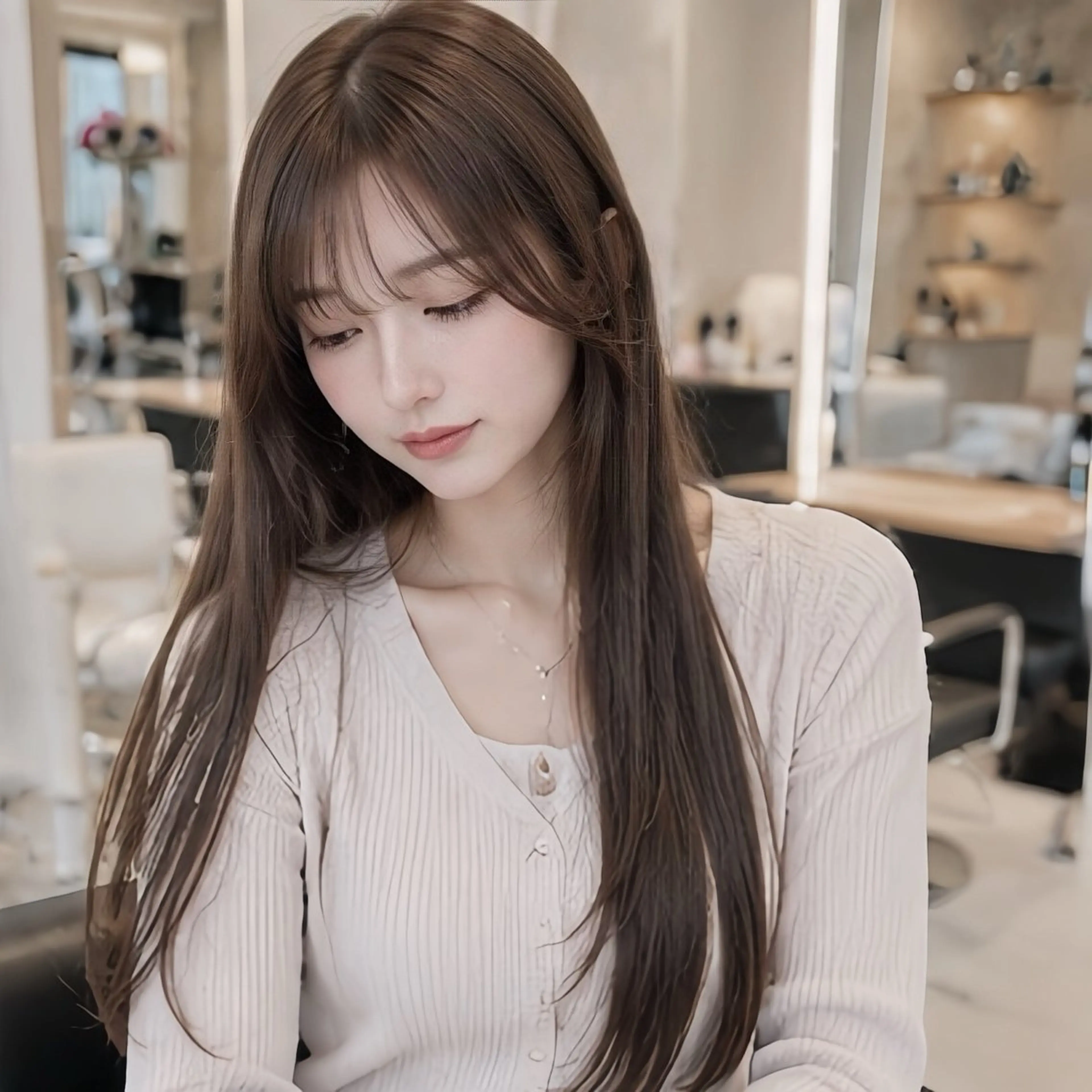 ロング カラー カット ヘアカラー 🎀池袋🎀顔周り 💖🇰🇷おばかんのヘアスタイル